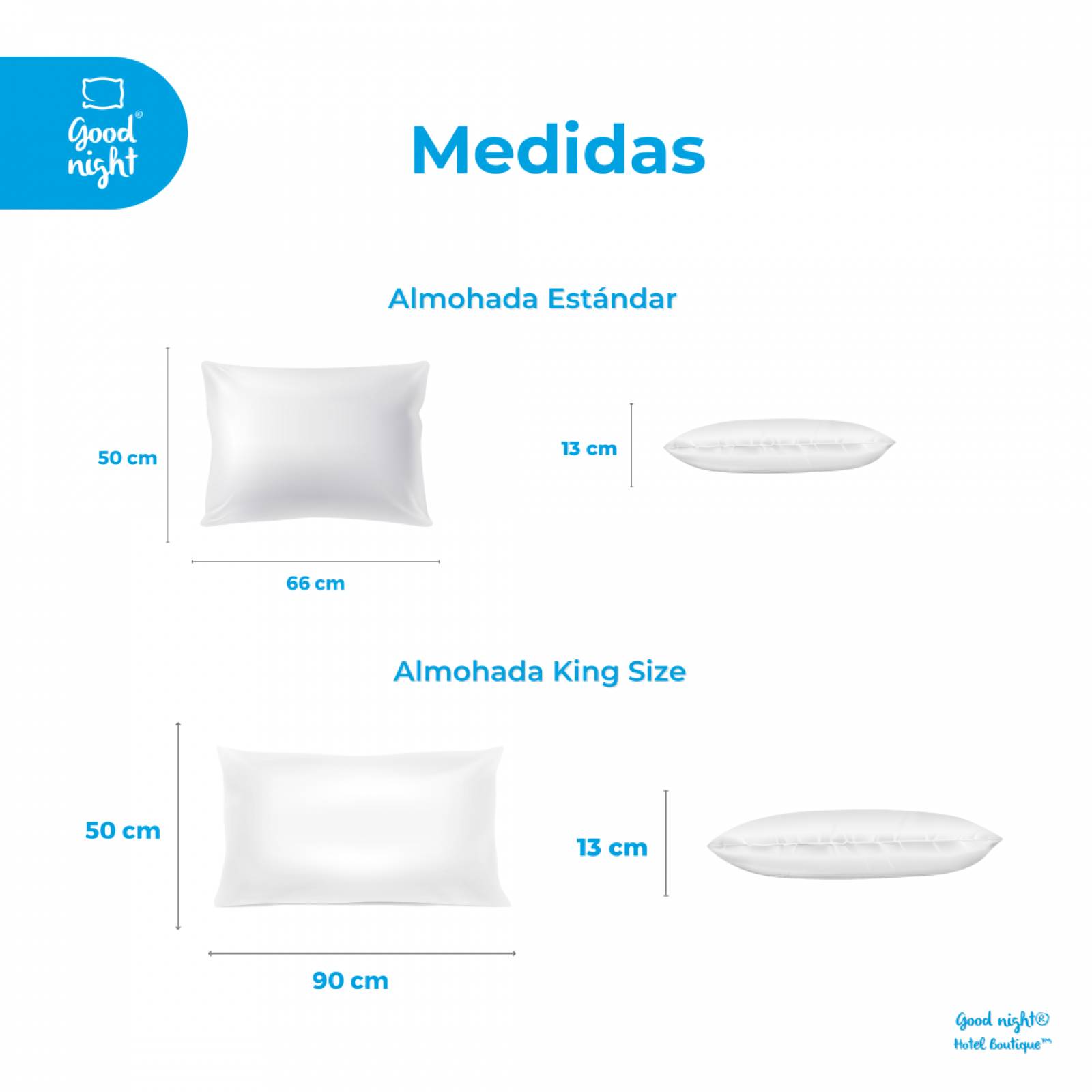 Almohada Suave Estandar 2 Pack Good Night Hotel Boutique Con Down Alternative