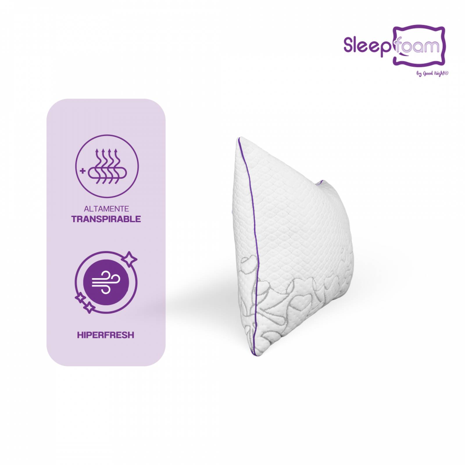 Almohadas Sun Ajustables Good Night Sleep Foam con Memory Pills y Down Alternative