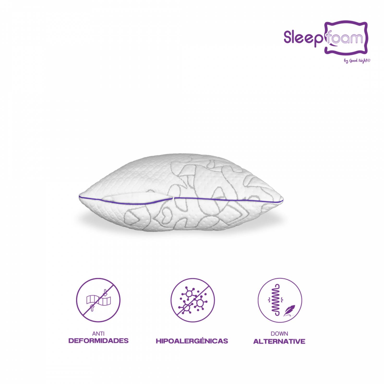 Almohadas Sun Ajustables Good Night Sleep Foam con Memory Pills y Down Alternative