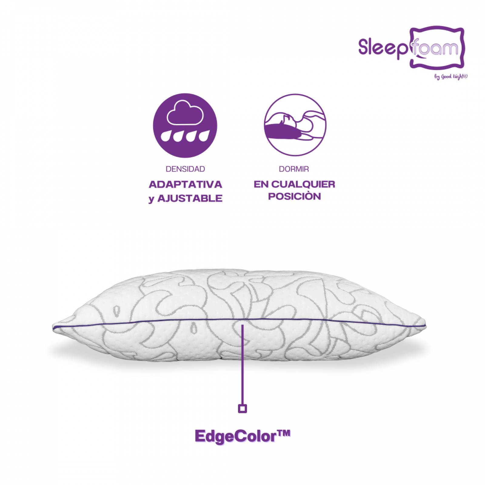 Almohadas Sun Ajustables Good Night Sleep Foam con Memory Pills y Down Alternative