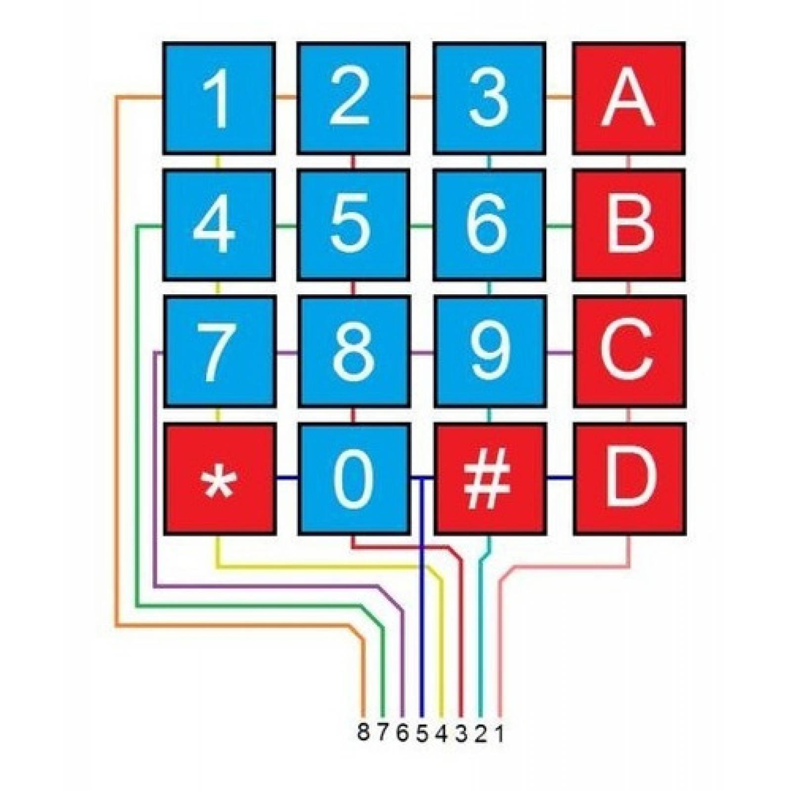 Teclado Matricial Con Membrana Para Arduino