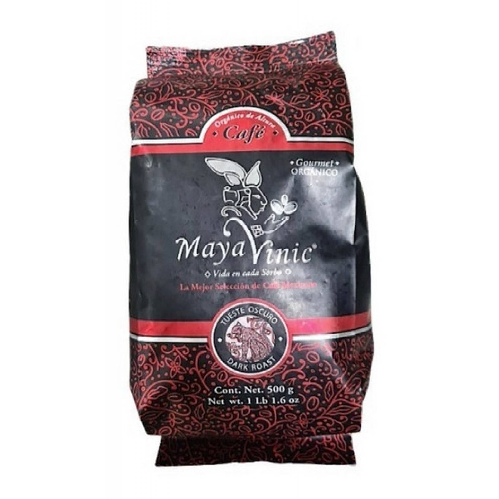 Café Maya Vinic Chiapas 100% Orgánico Grano/molido, 500 Gr.