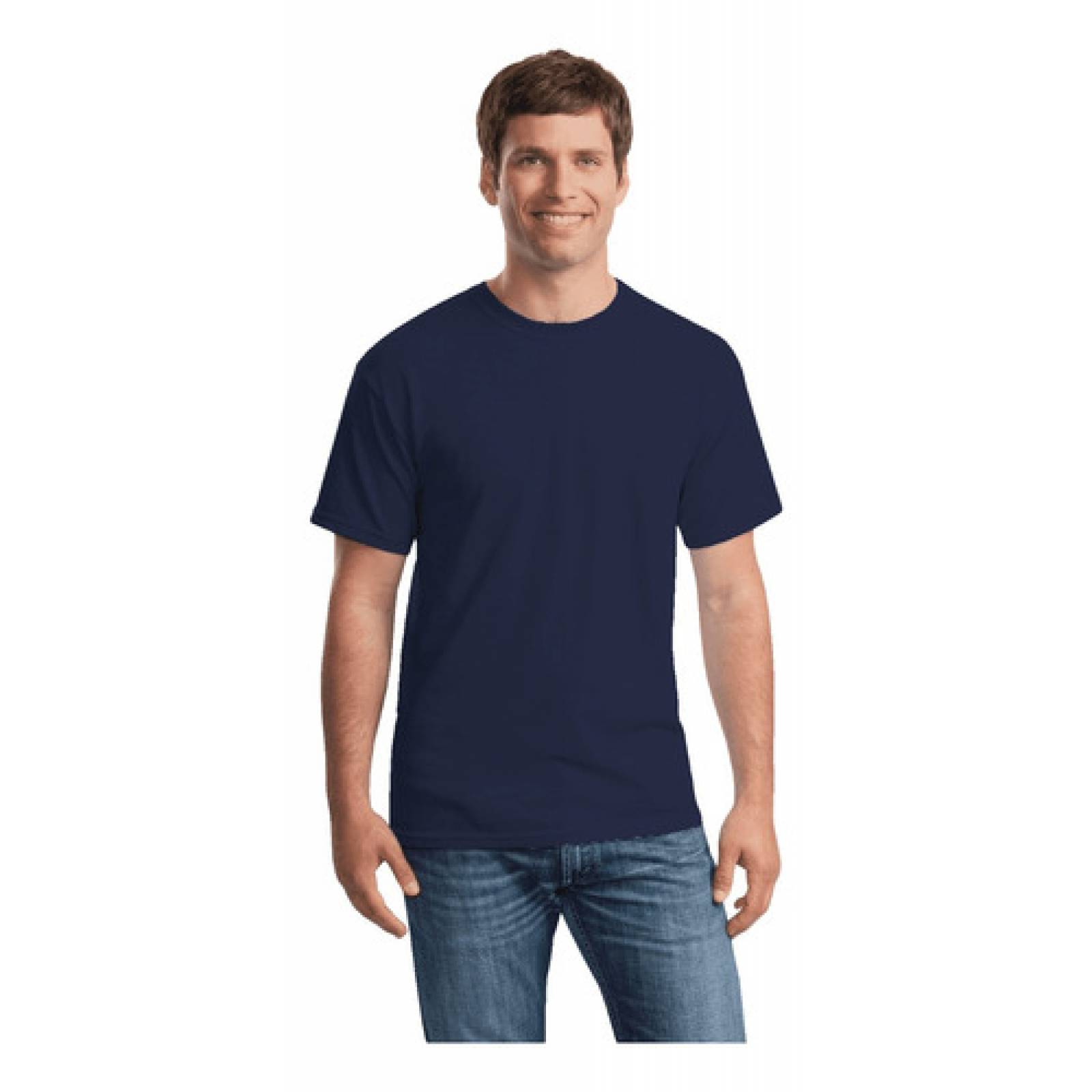 Playera Gildan Caballero Cuello Redondo Mod 5000 Algodón color Azul marino talla Grande