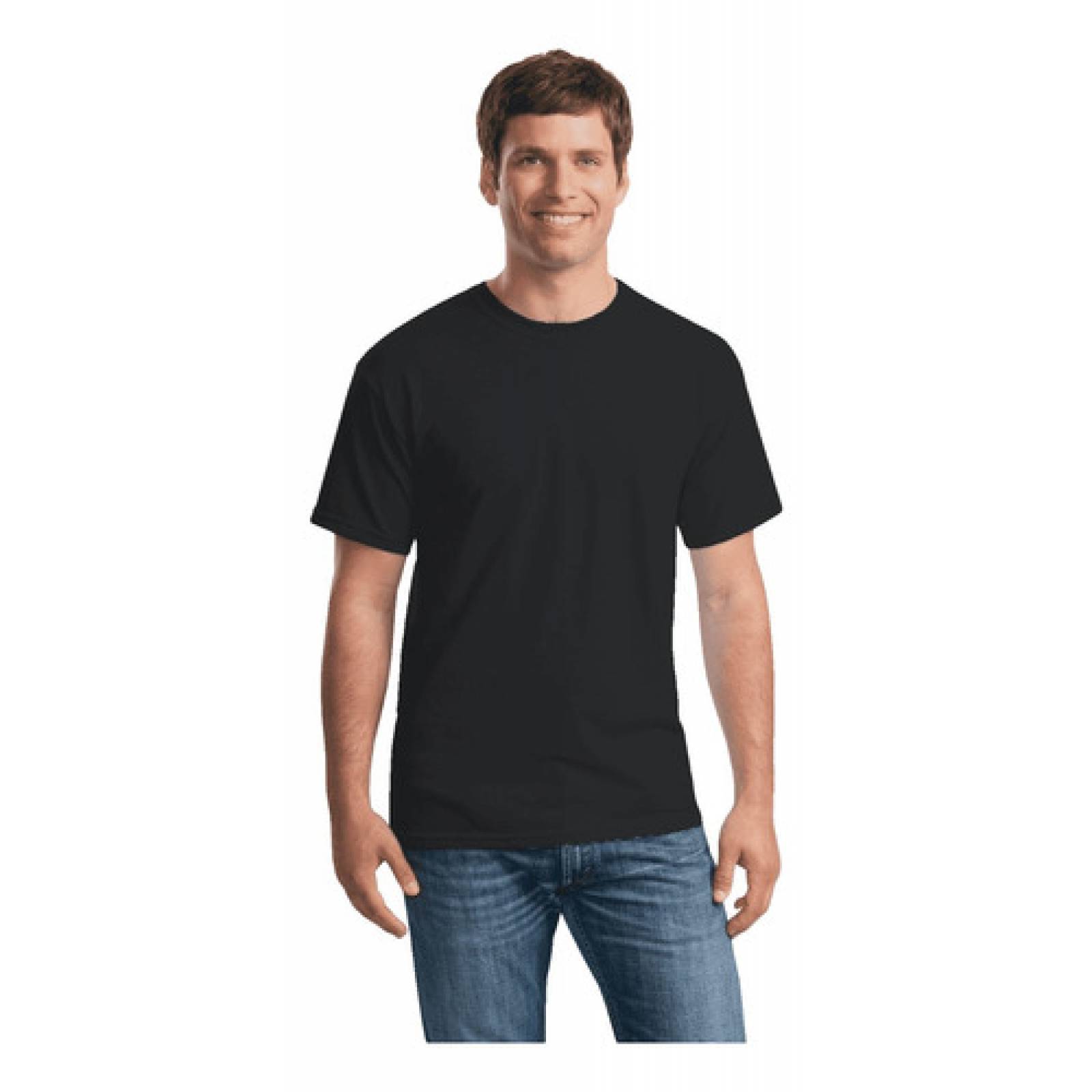Playera Gildan Caballero Cuello Redondo Mod 5000 Algodón color Negro talla Grande