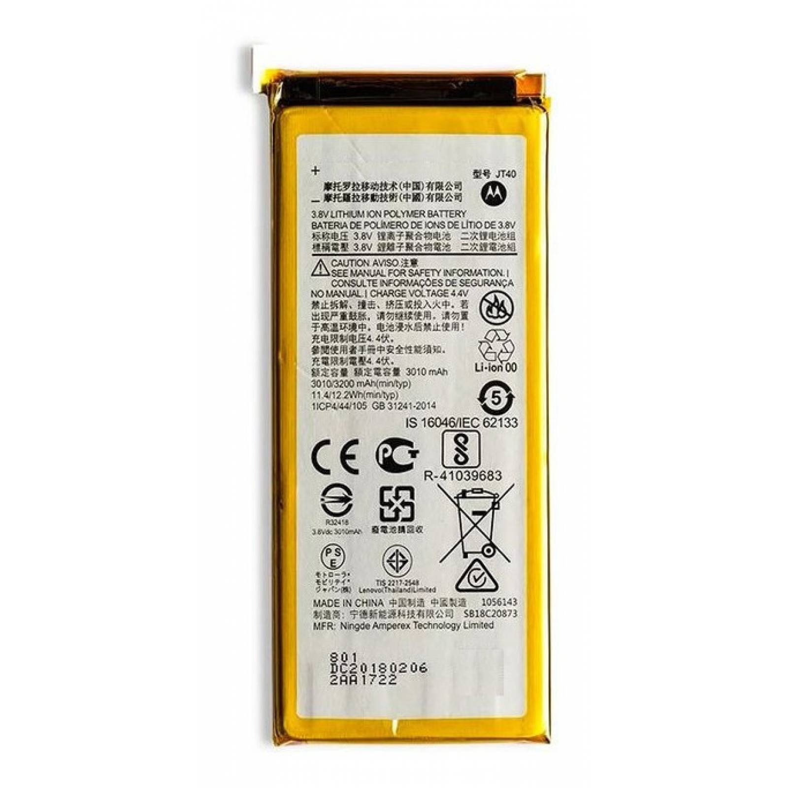 Pila Bateria oem Jt40 Moto G6 Plus 3200 Mah