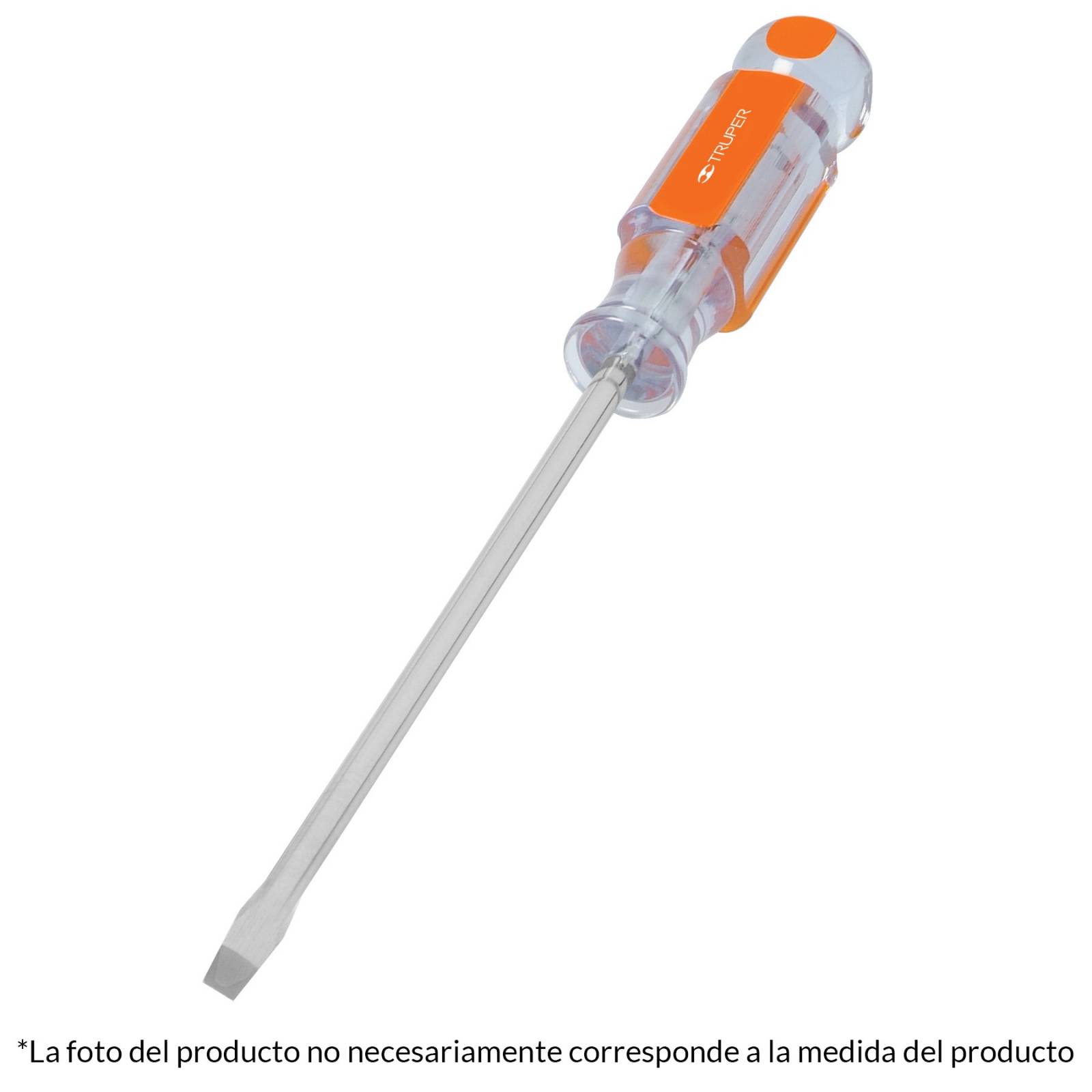 13990 Truper Desarmador Plano 3 16 X 4 Pulg  Mango De Acetato