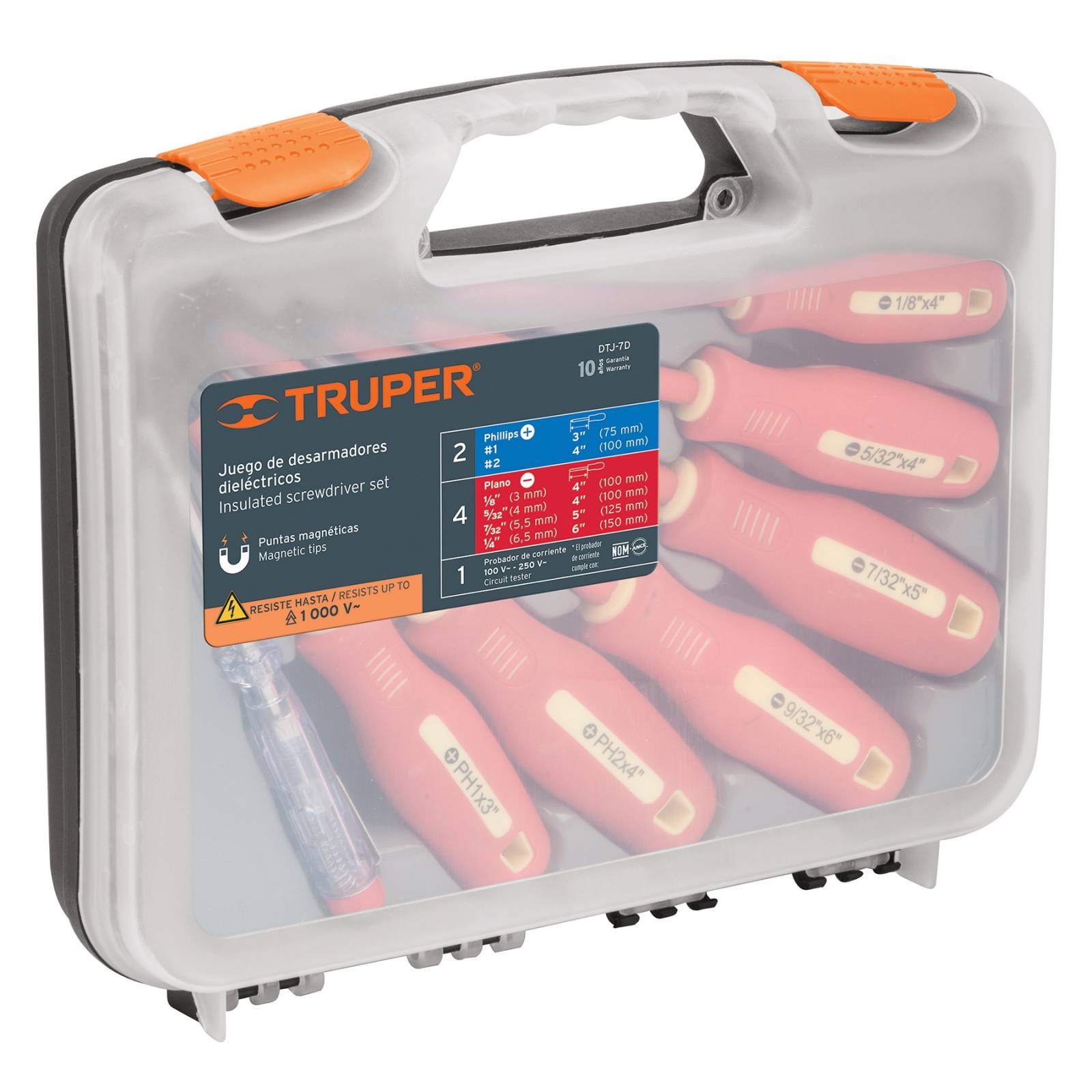 14196 Truper Juego 6 Desarmadores Dielectricos Y Probador