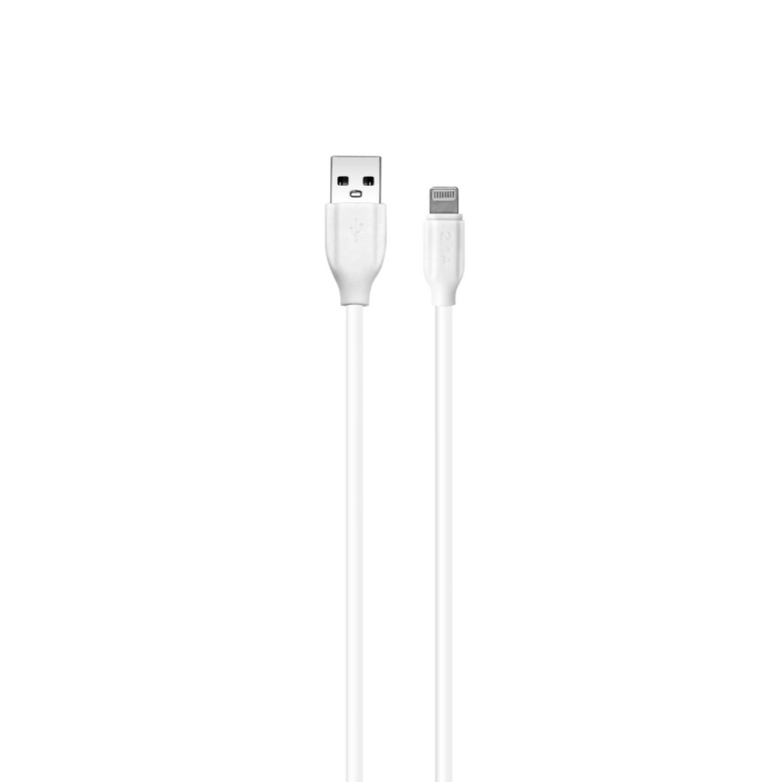 USB Cable Datos 1Hora CAB187  Ip 21A Reforzado 1 Mts Blanco