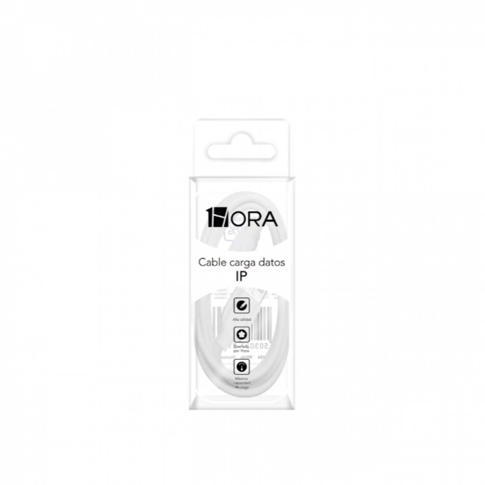 USB Cable Datos 1Hora CAB187  Ip 21A Reforzado 1 Mts Blanco