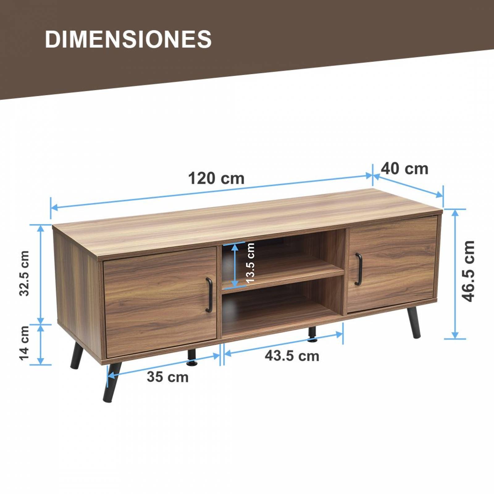 Mesa Minimalista para TV textura madera