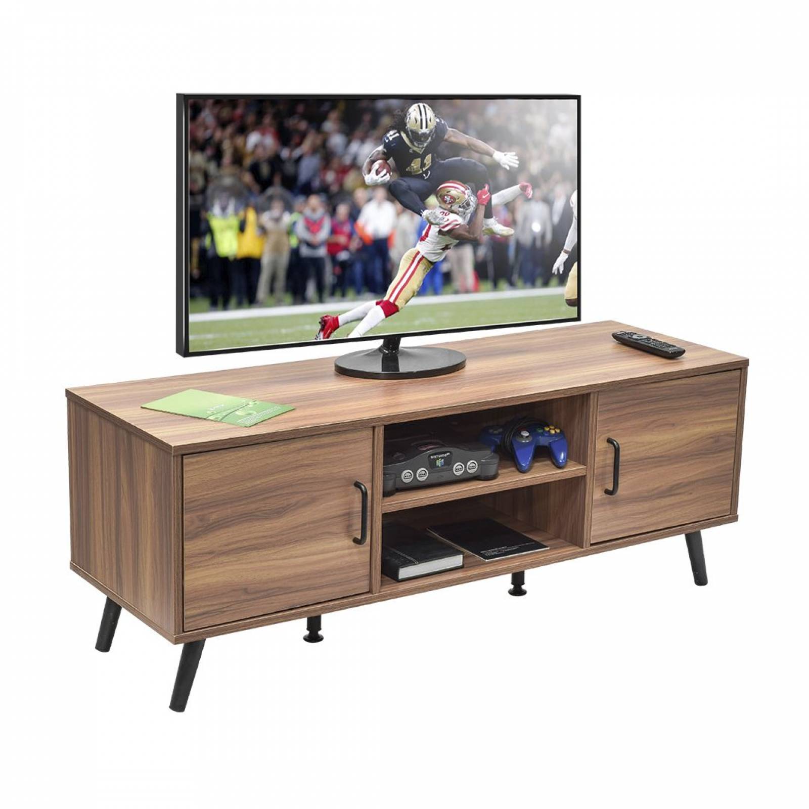 Mesa Minimalista para TV textura madera