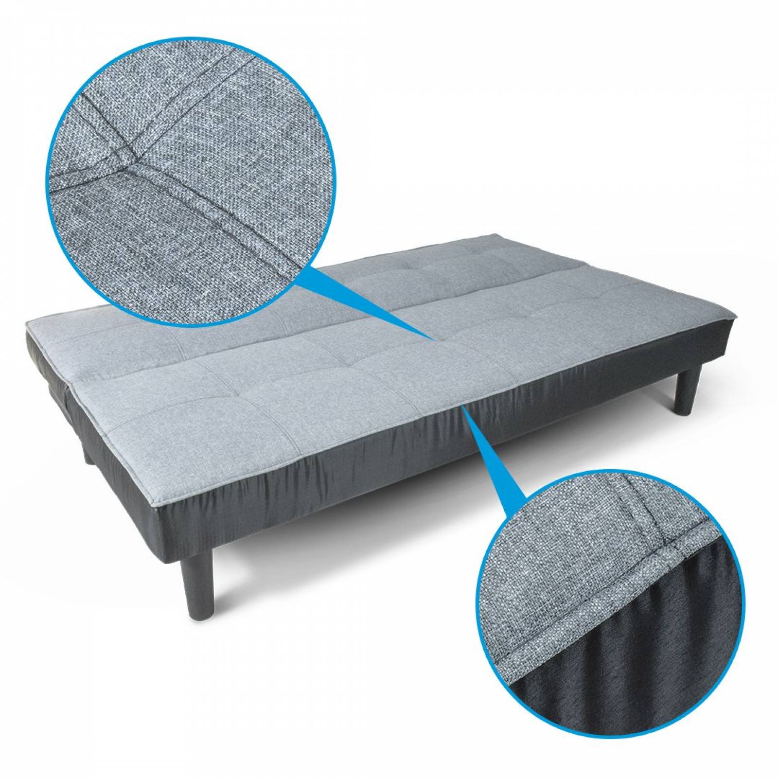 TOP LIVING SOFA CAMA INDIVIDUAL ABATIBLE DE 3 POSICIONES COLOR GRIS