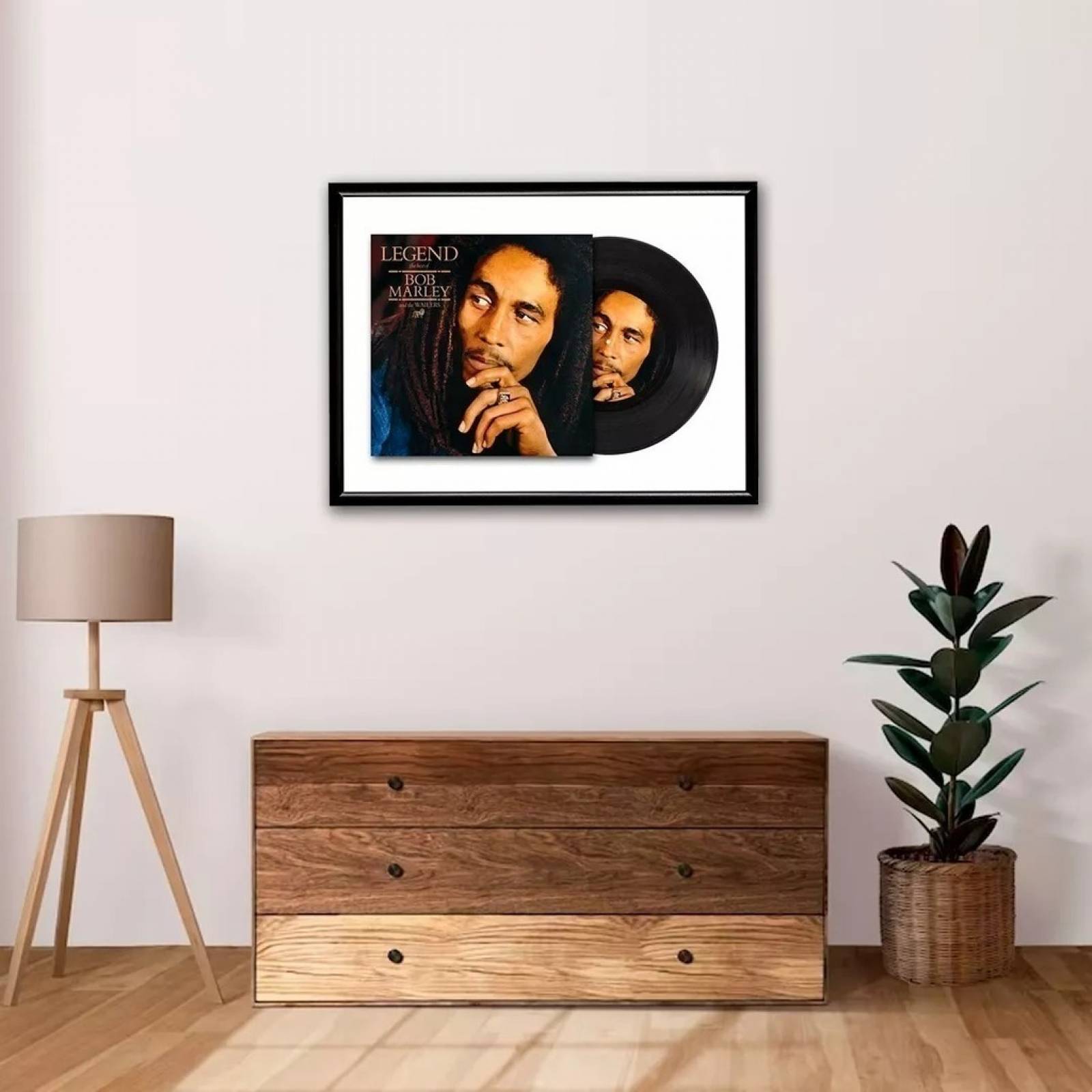 Cuadro Decorativo Bob Marley Vinilo 40x60cm Marco Negro