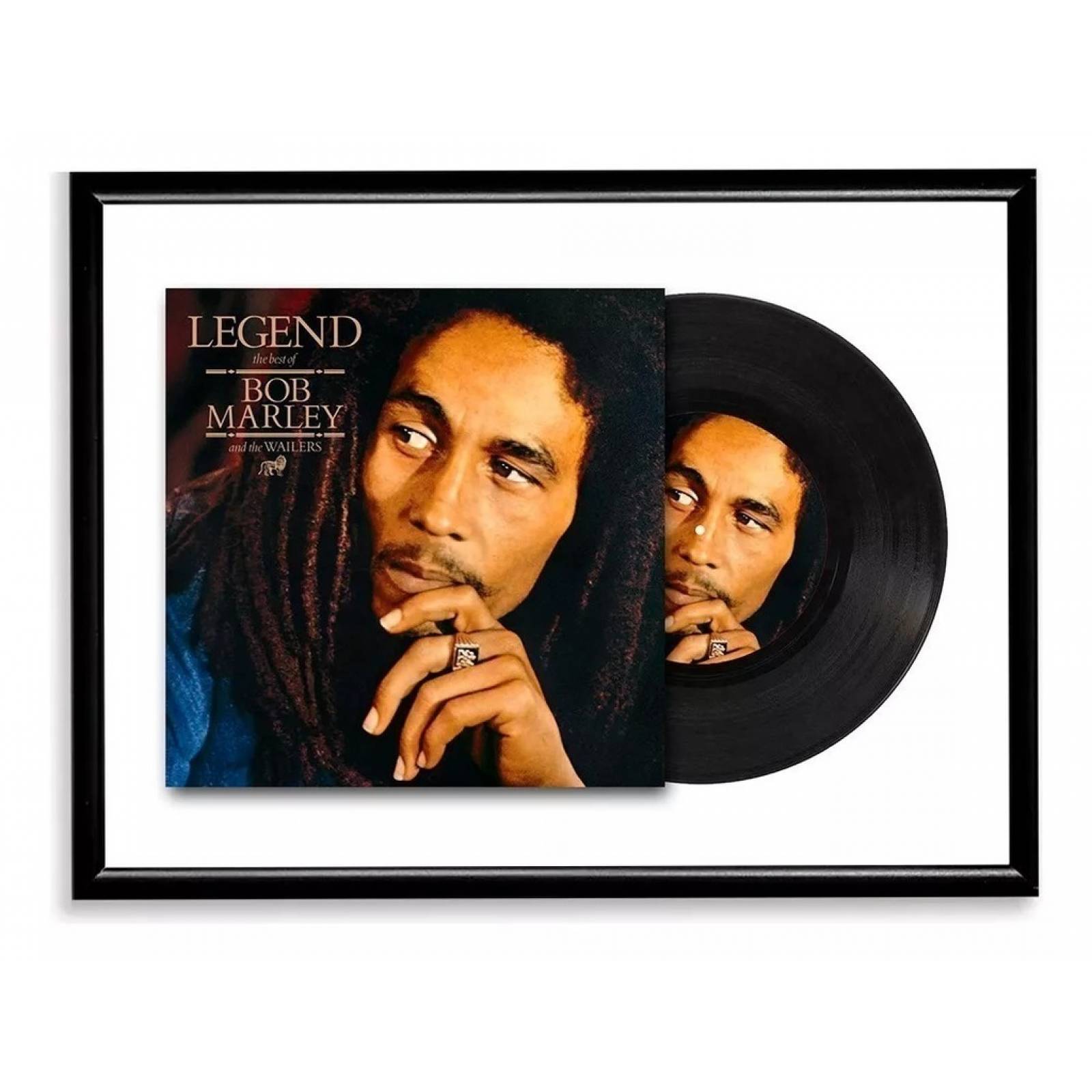 Cuadro Decorativo Bob Marley Vinilo 40x60cm Marco Negro