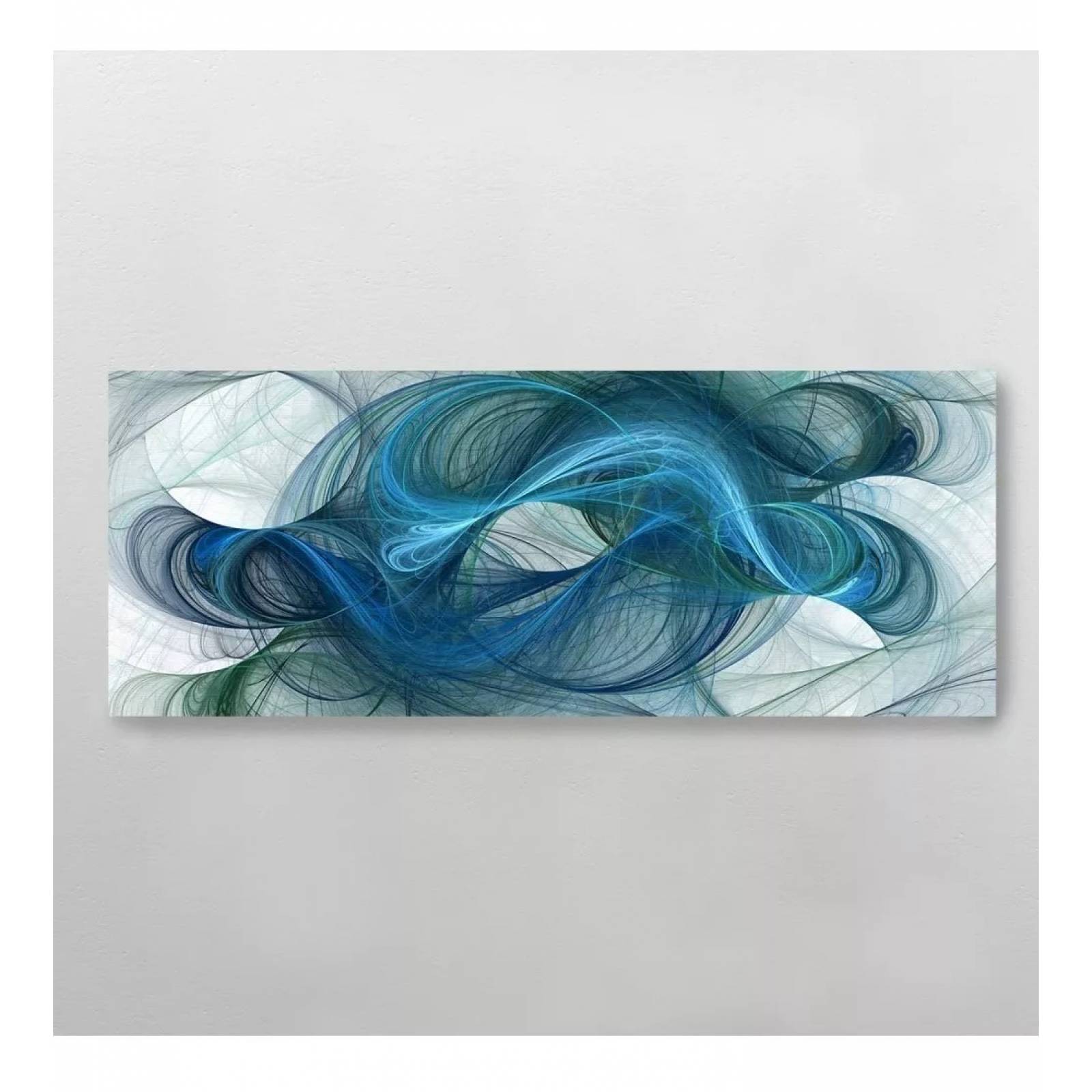 Cuadro Abstracto Ondas Azules, Canvas Moderno Elegante para Sala, Recamara