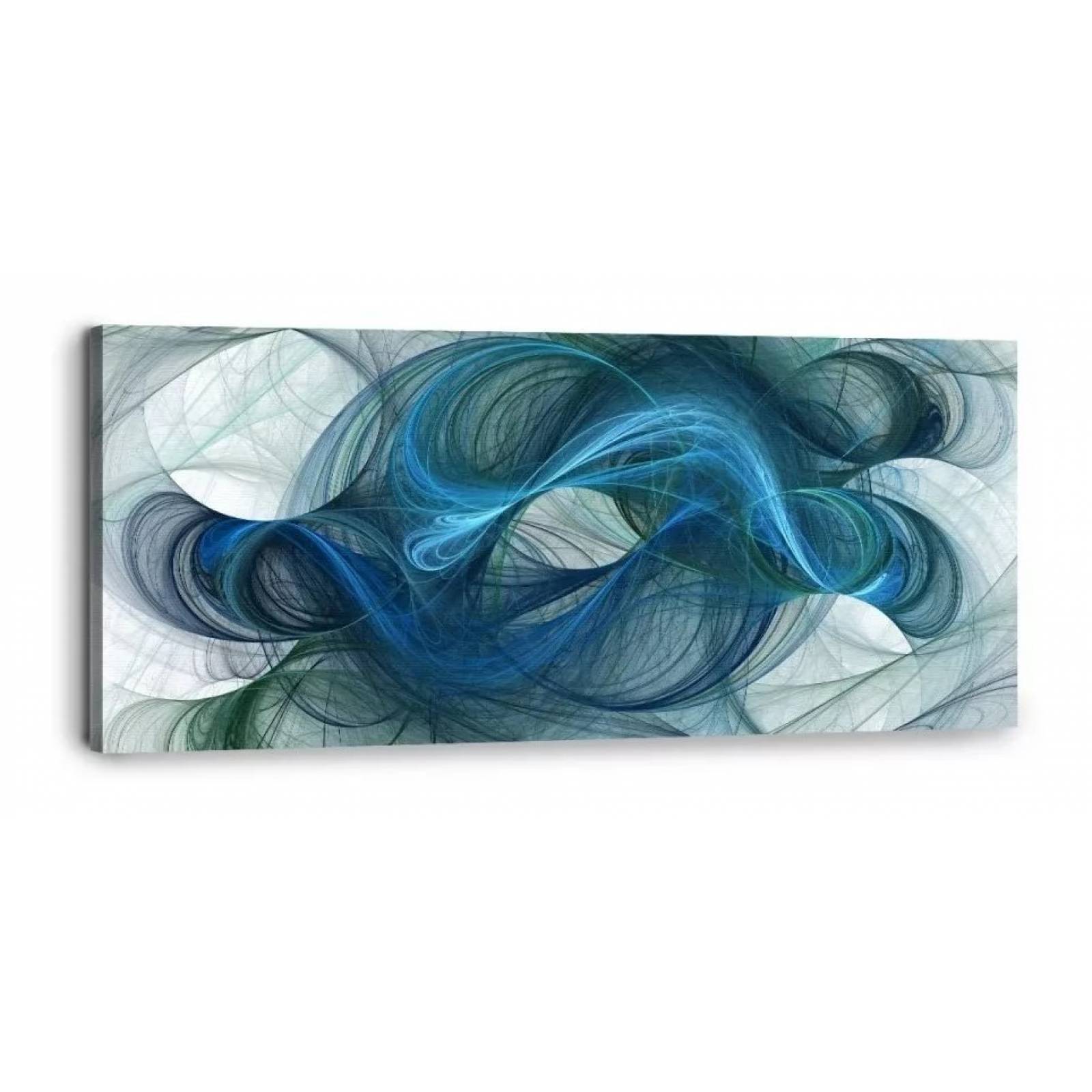 Cuadro Abstracto Ondas Azules, Canvas Moderno Elegante para Sala, Recamara
