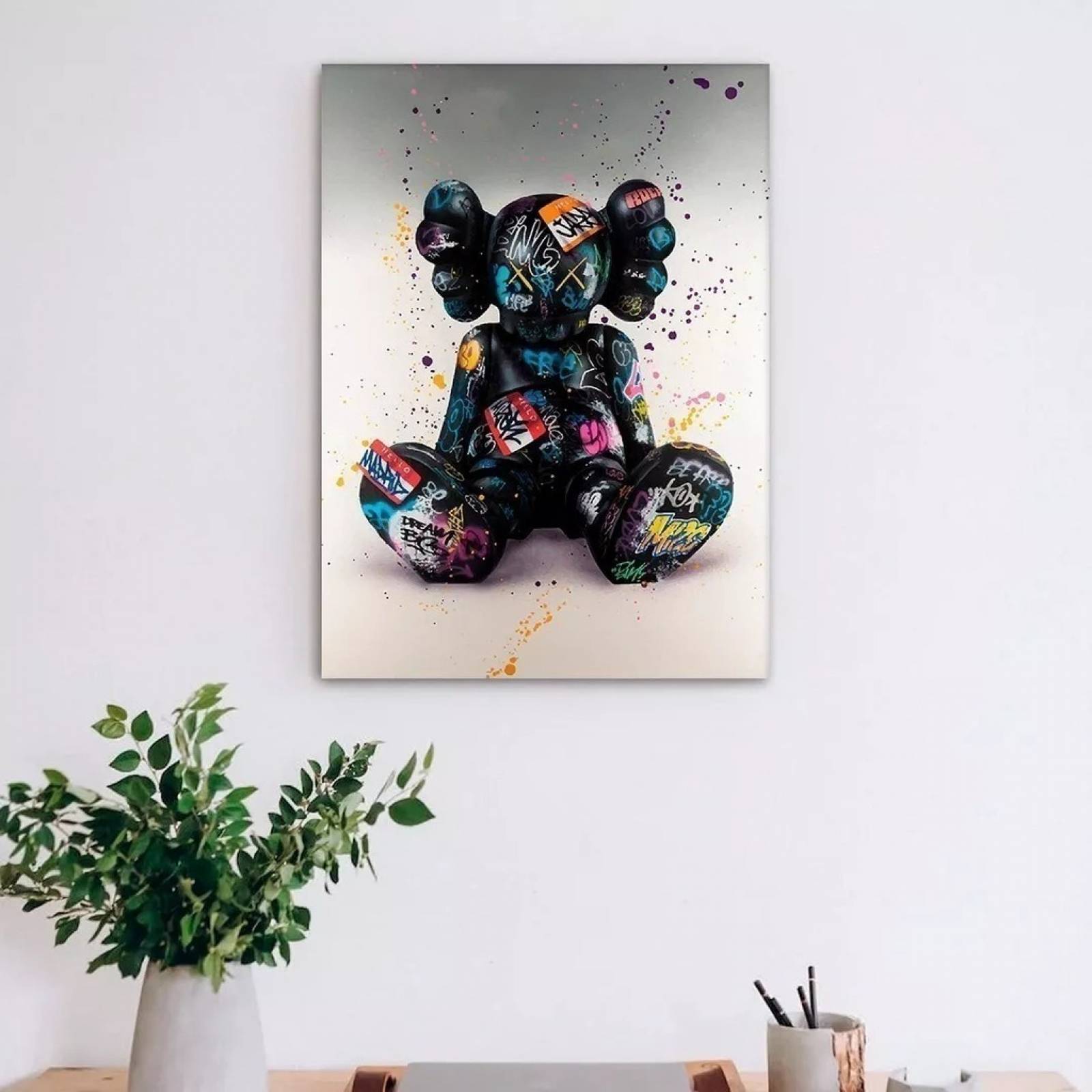 Cuadro Kaws Arte Canvas Grueso 90x60 Graffiti Arte Callejera