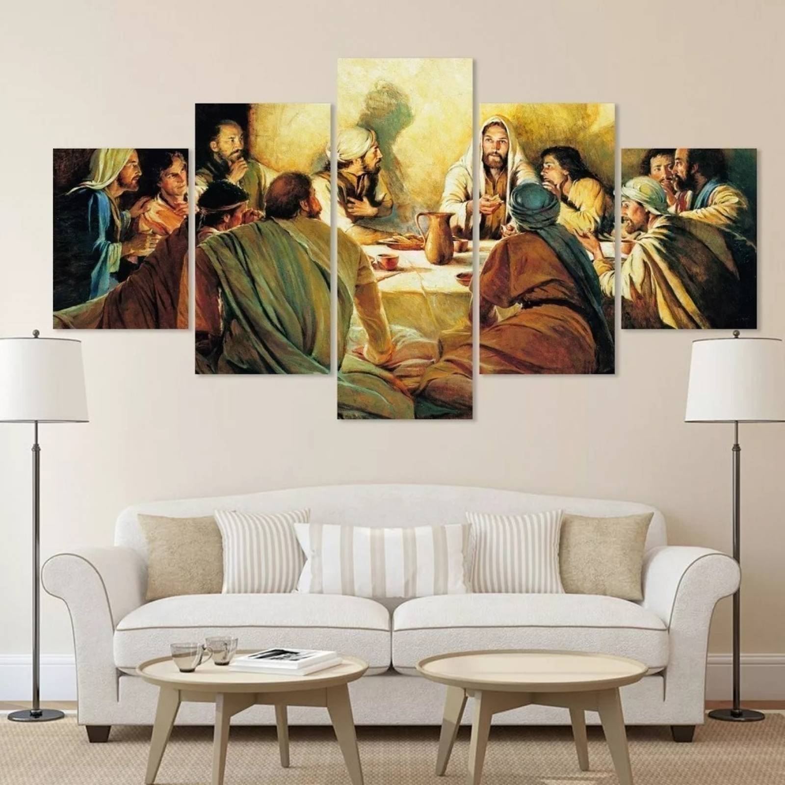Ultima Cena Set 5 Cuadros Religioso Jesus para Comedor, Cocina