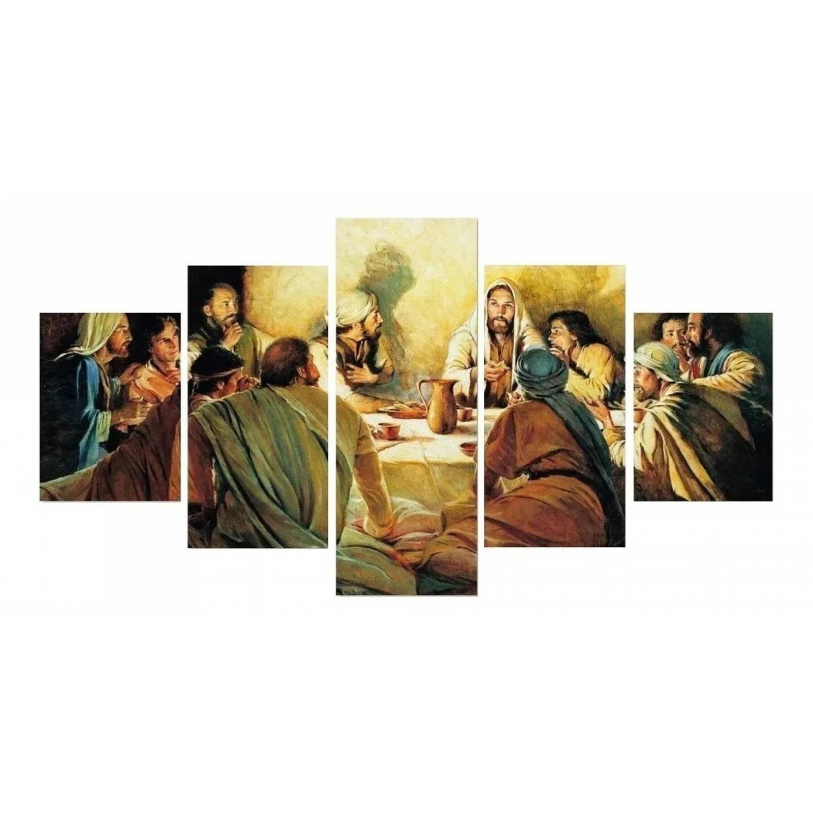Ultima Cena Set 5 Cuadros Religioso Jesus para Comedor, Cocina