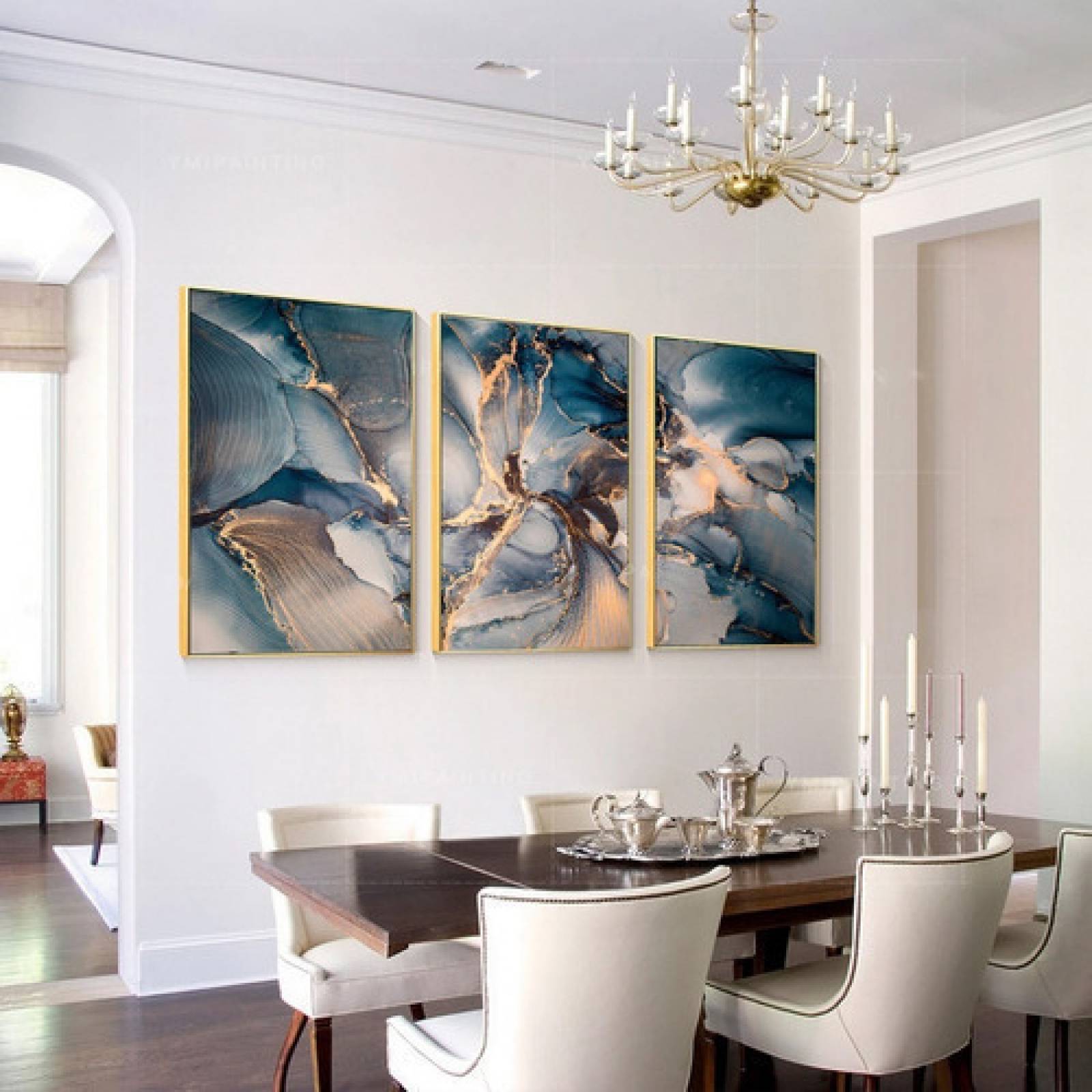 Cuadros Canvas Arte Abstracto Moderno Mármol Elegante Tríptico