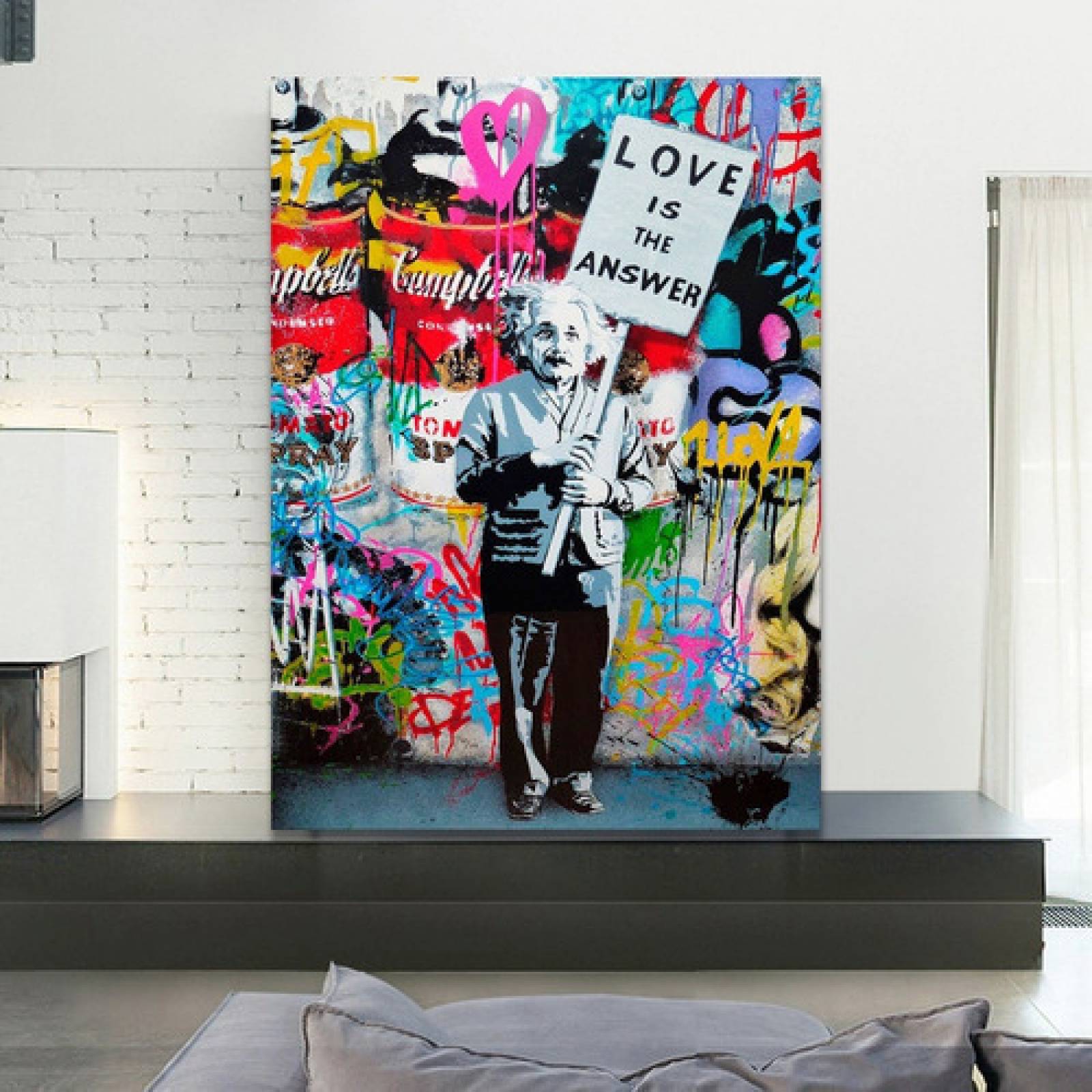 Cuadro Arte Moderno Graffiti Banksy Love Is The Answer Canvas Arte Callejera