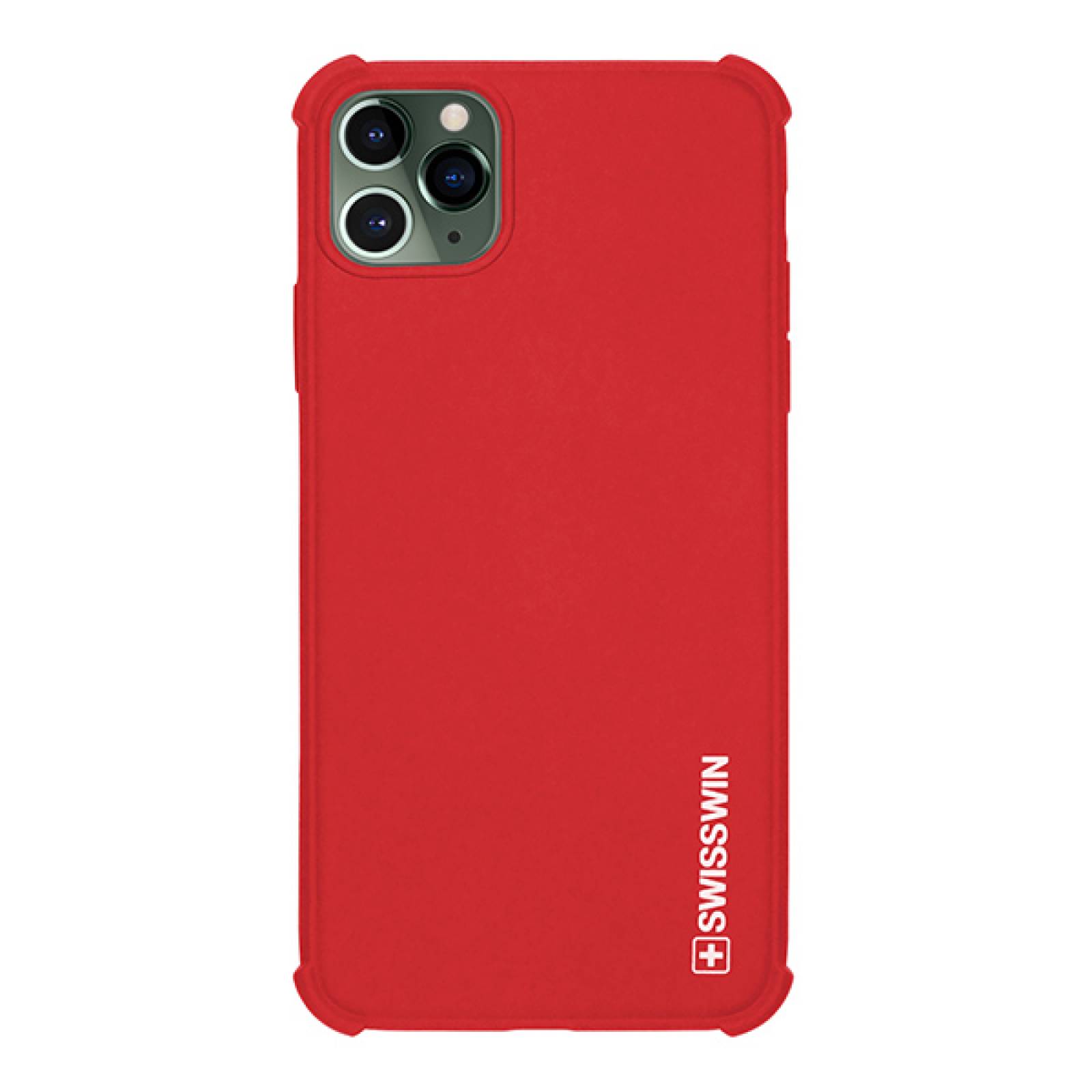 Funda de silicon suave con orillas reforzadas para iPhone 11 pro max Rojo