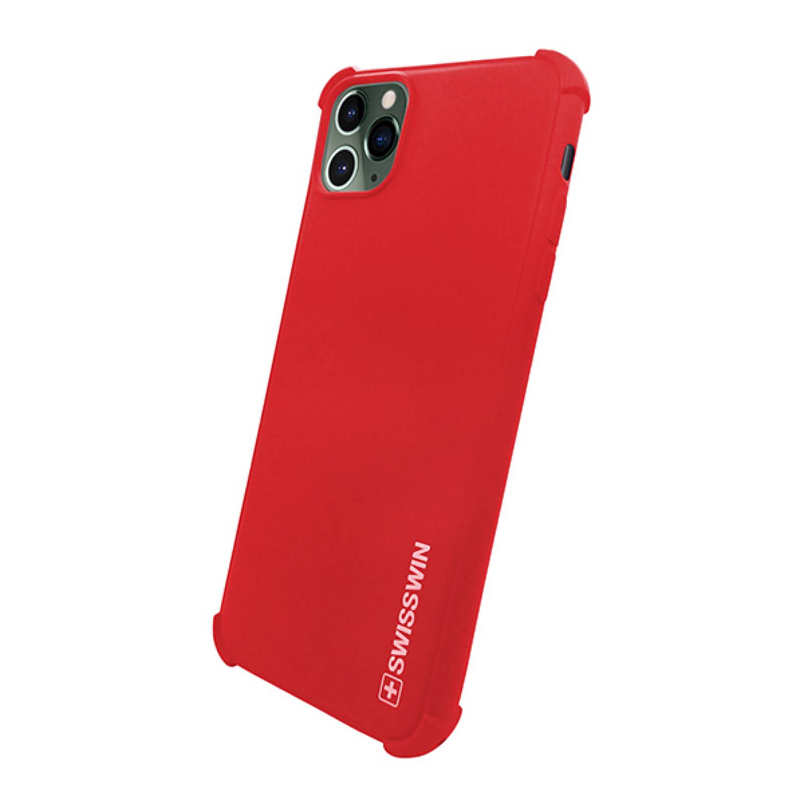 Funda de silicon suave con orillas reforzadas para iPhone 11 pro max Rojo