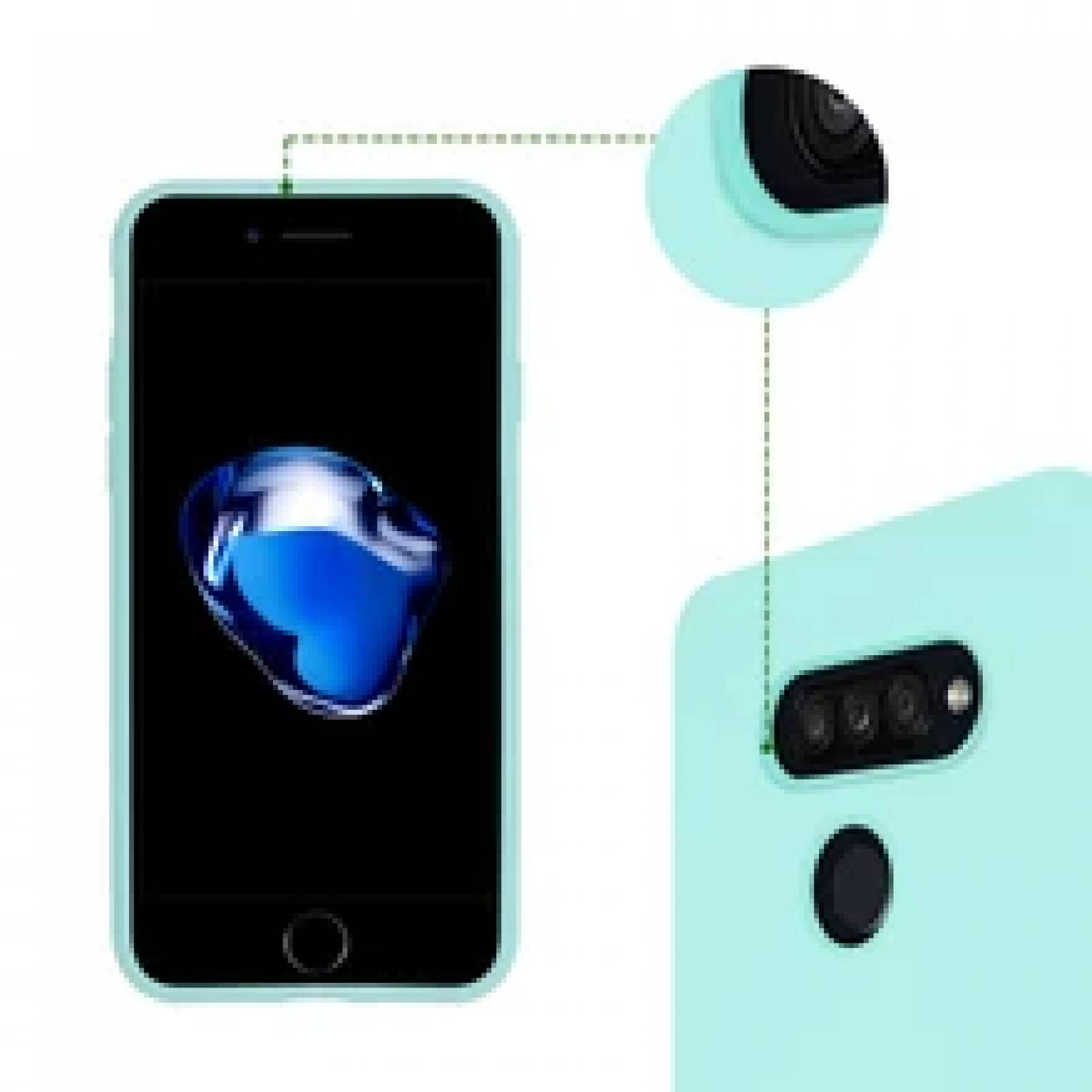 Funda Molan Cano Case De Silicon Suave Para Iphone 7 | 8 Plus Sin Orificio Menta