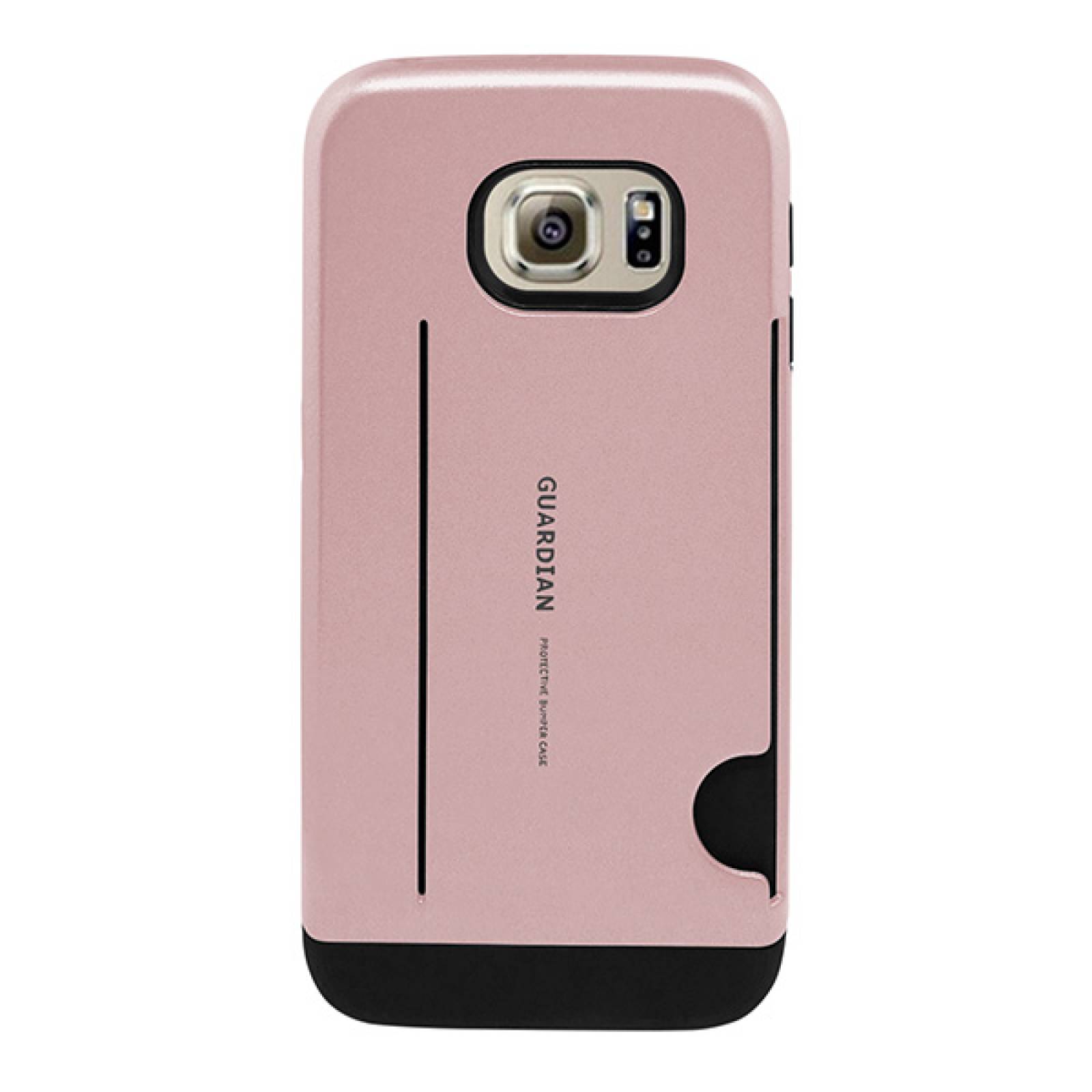 Funda tarjetero Guardian para Samsung Galaxy S6 edge Rosa metal