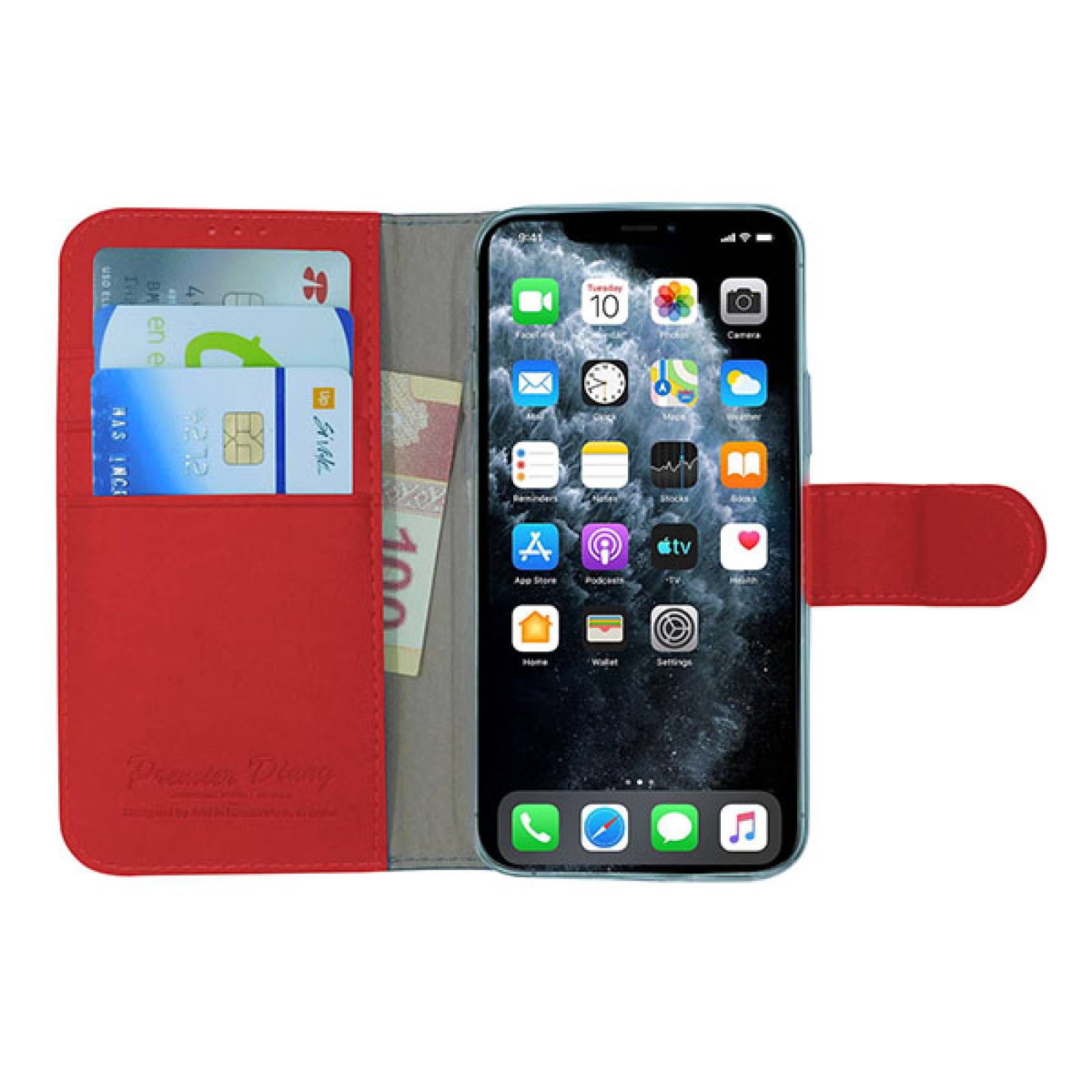 Funda Atti Premier Diary Tipo Cartera Para Motorola G5S Color Rojo