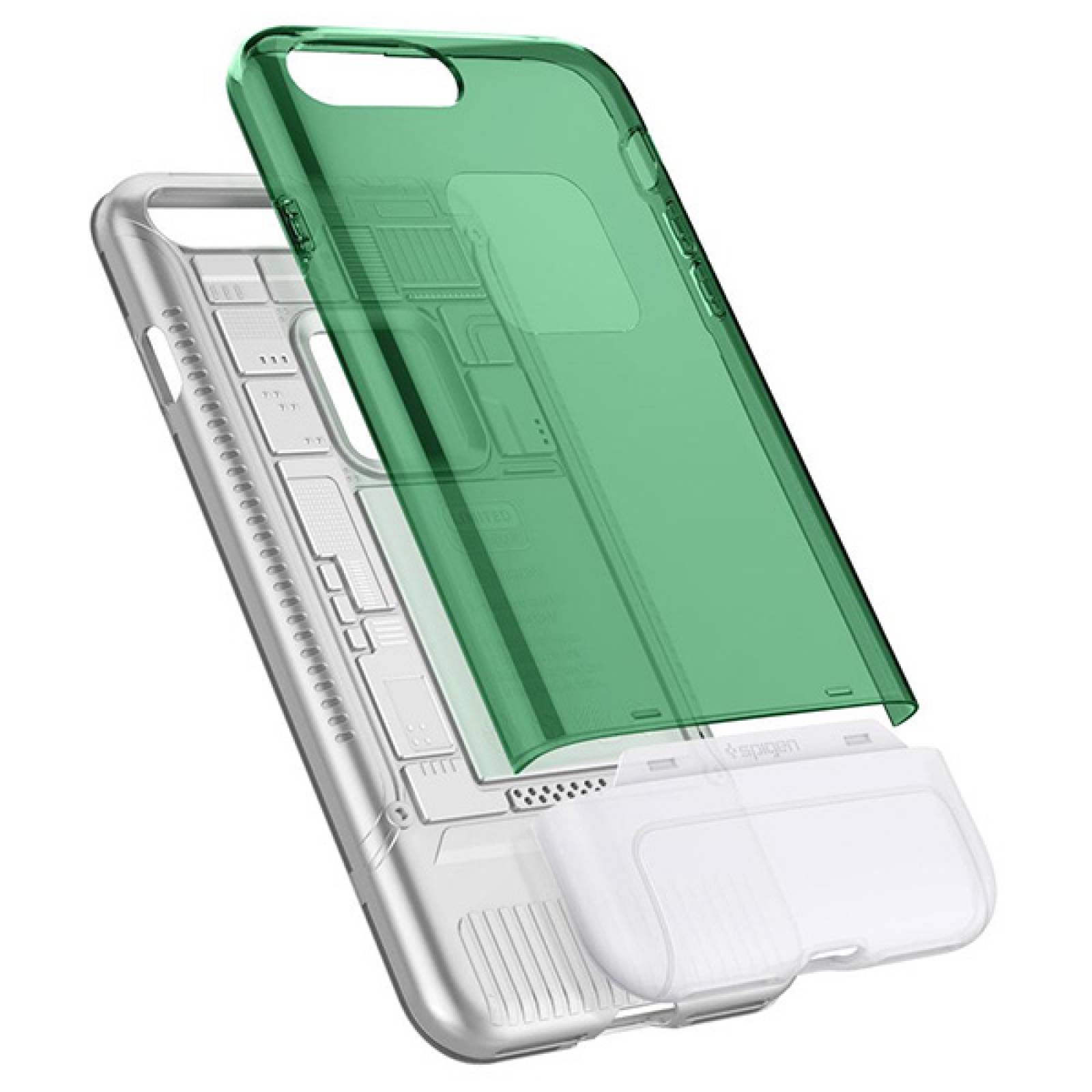 Funda Spigen Classic C1 para iPhone 7 / 8 plus Verde vandera