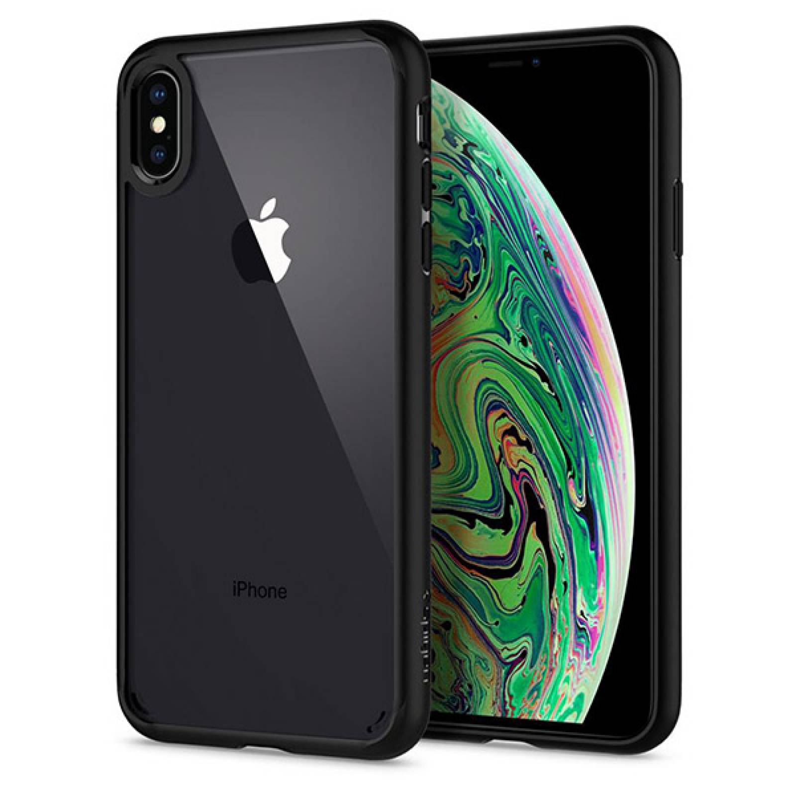 Funda Spigen Ultra Hybrid para iPhone Xs max Transparente contorno negro