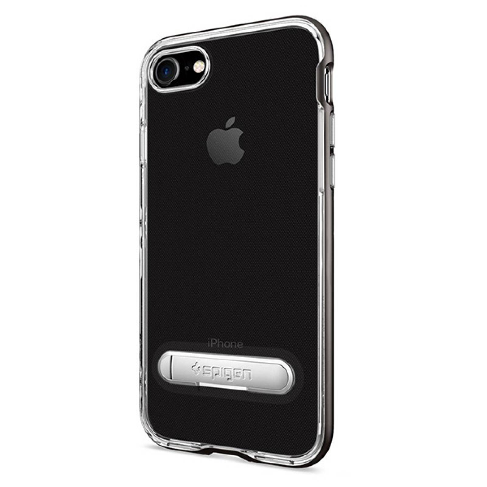 Funda Spigen Crystal Hybrid para iPhone 7 / 8 plus Transparente contorno Gris