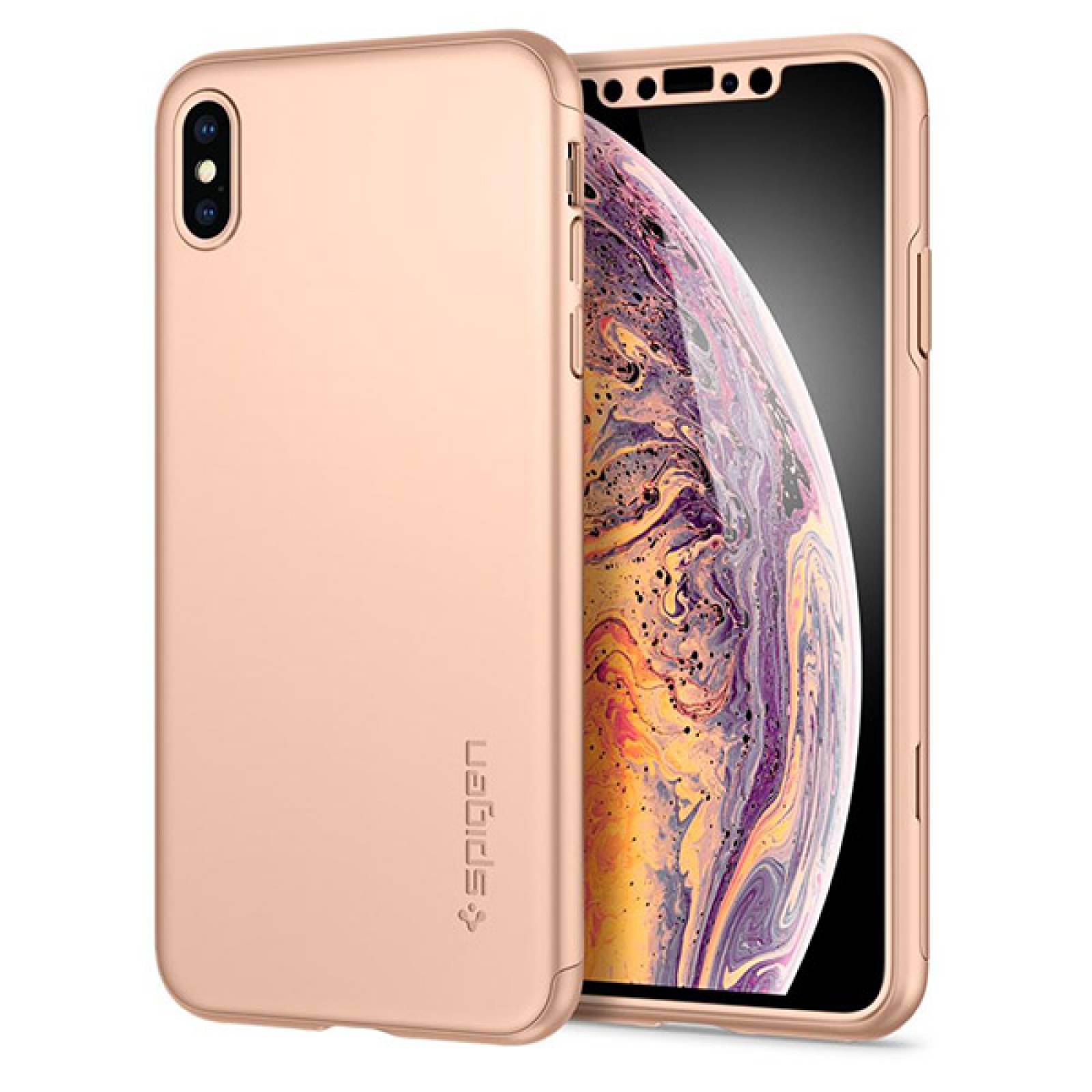 Funda Spigen Thin Fit 360 para iPhone XS max Rose gold