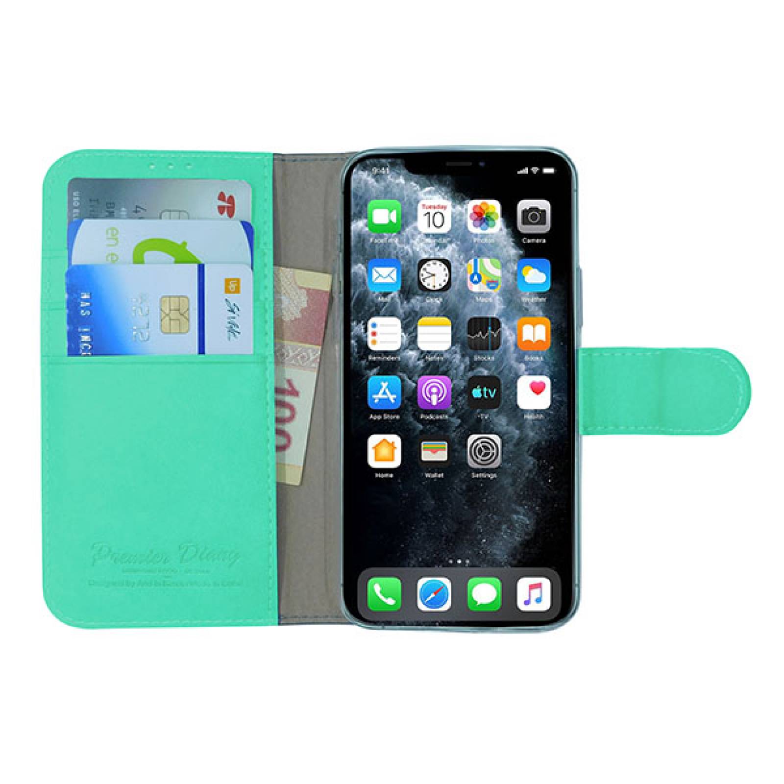 Funda Atti Premier Diary Tipo Cartera Para Iphone Xr Color Menta