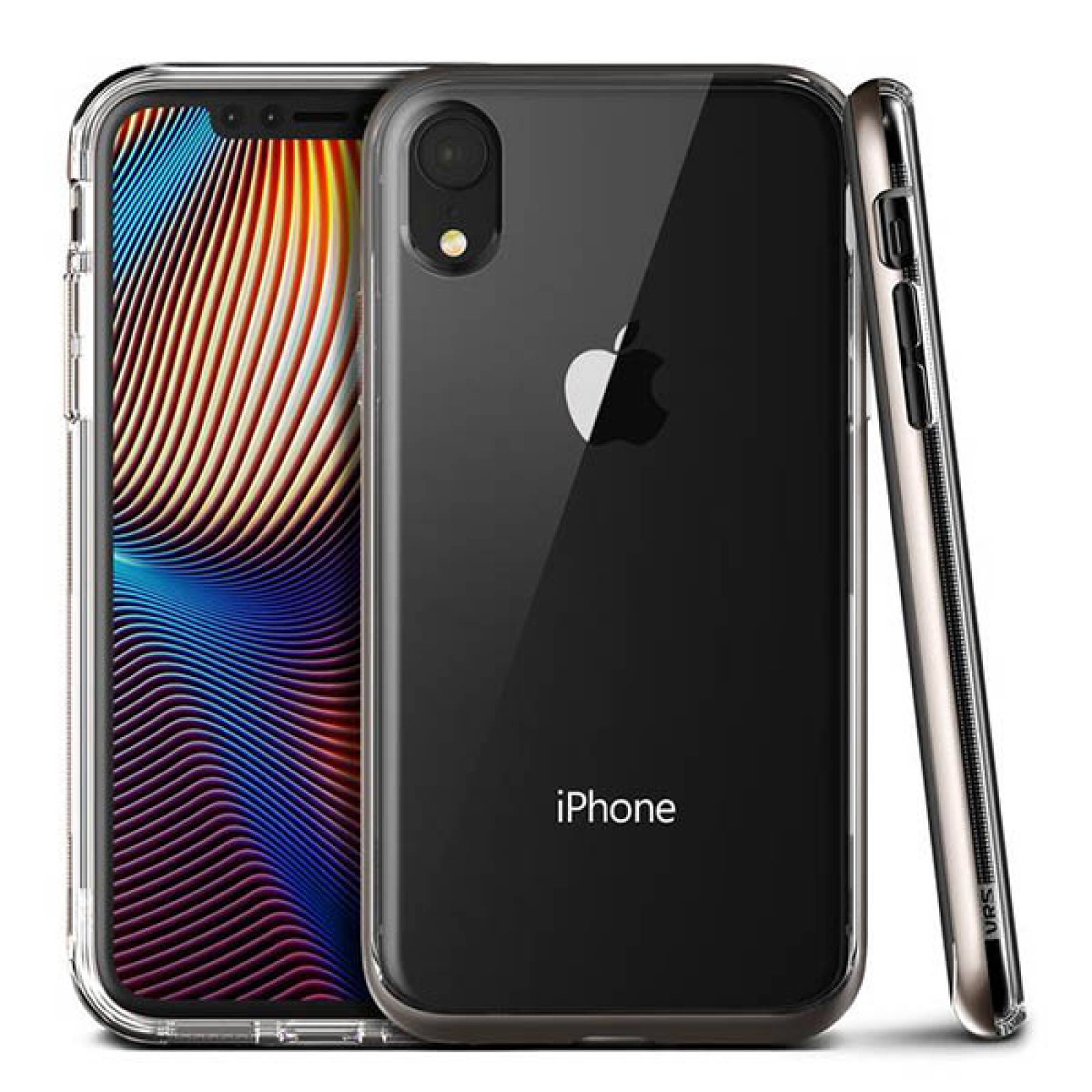 Funda VRS Crystal Bumper para Iphone XR Transparente Contorno Negro