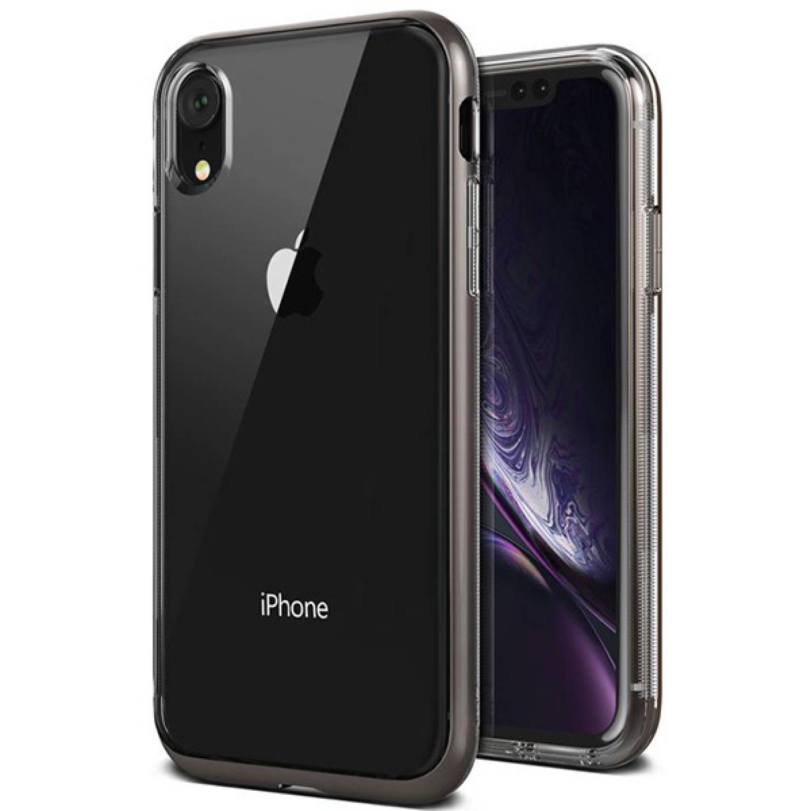 Funda VRS Crystal Bumper para Iphone XR Transparente Contorno Negro