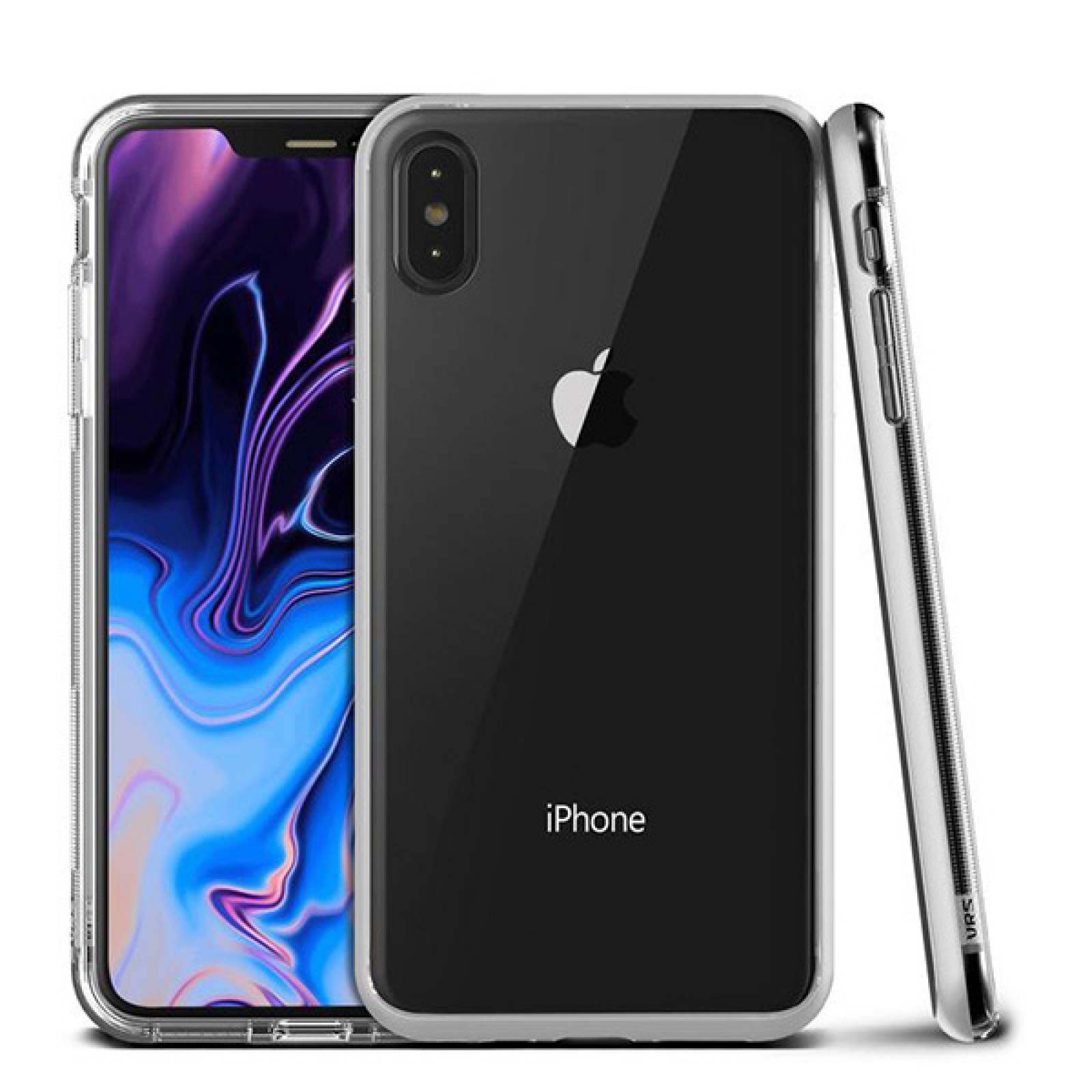 Funda VRS Crystal Bumper para Iphone Xs Max Transparente Contorno Gris