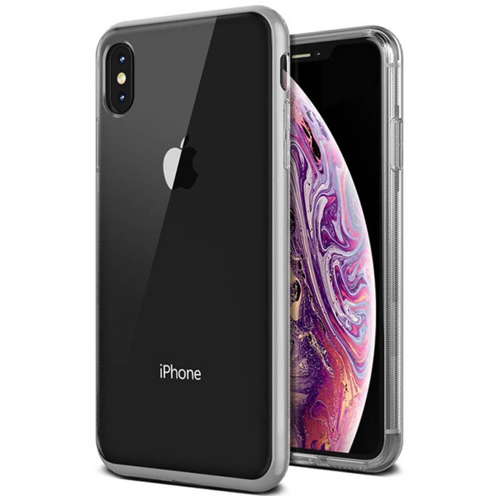Funda VRS Crystal Bumper para Iphone Xs Max Transparente Contorno Gris