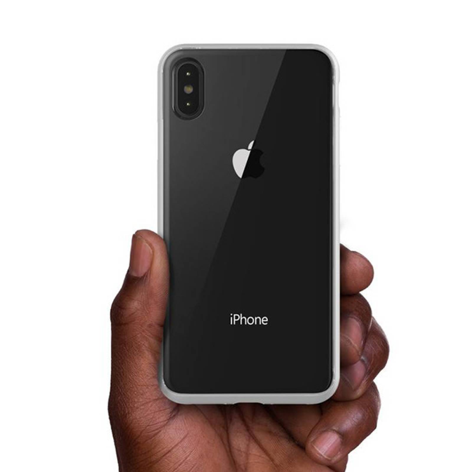 Funda VRS Crystal Bumper para Iphone Xs Max Transparente Contorno Gris