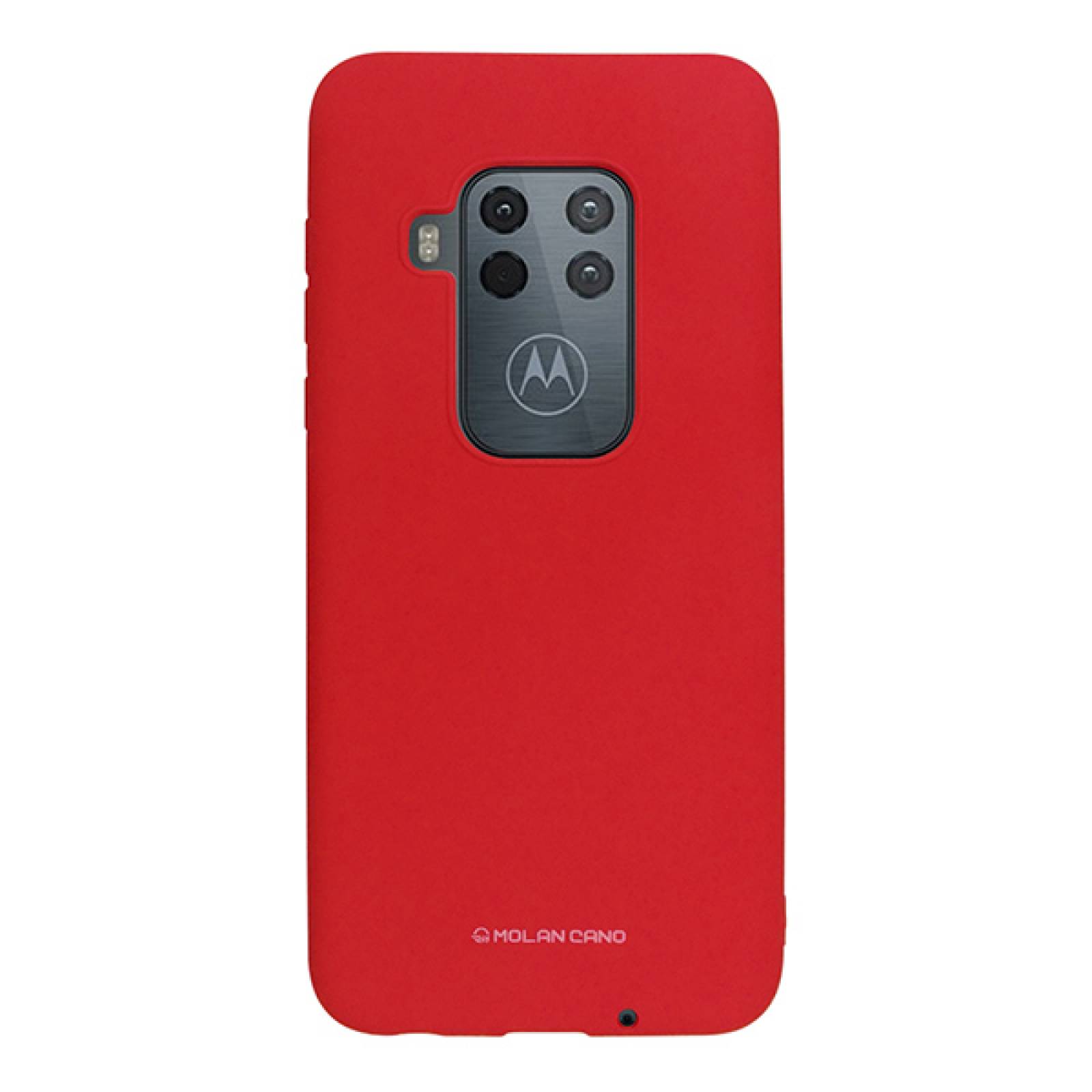Funda Case de Silicon Suave Protector Acabado Mate para Motorola One Zoom Rojo
