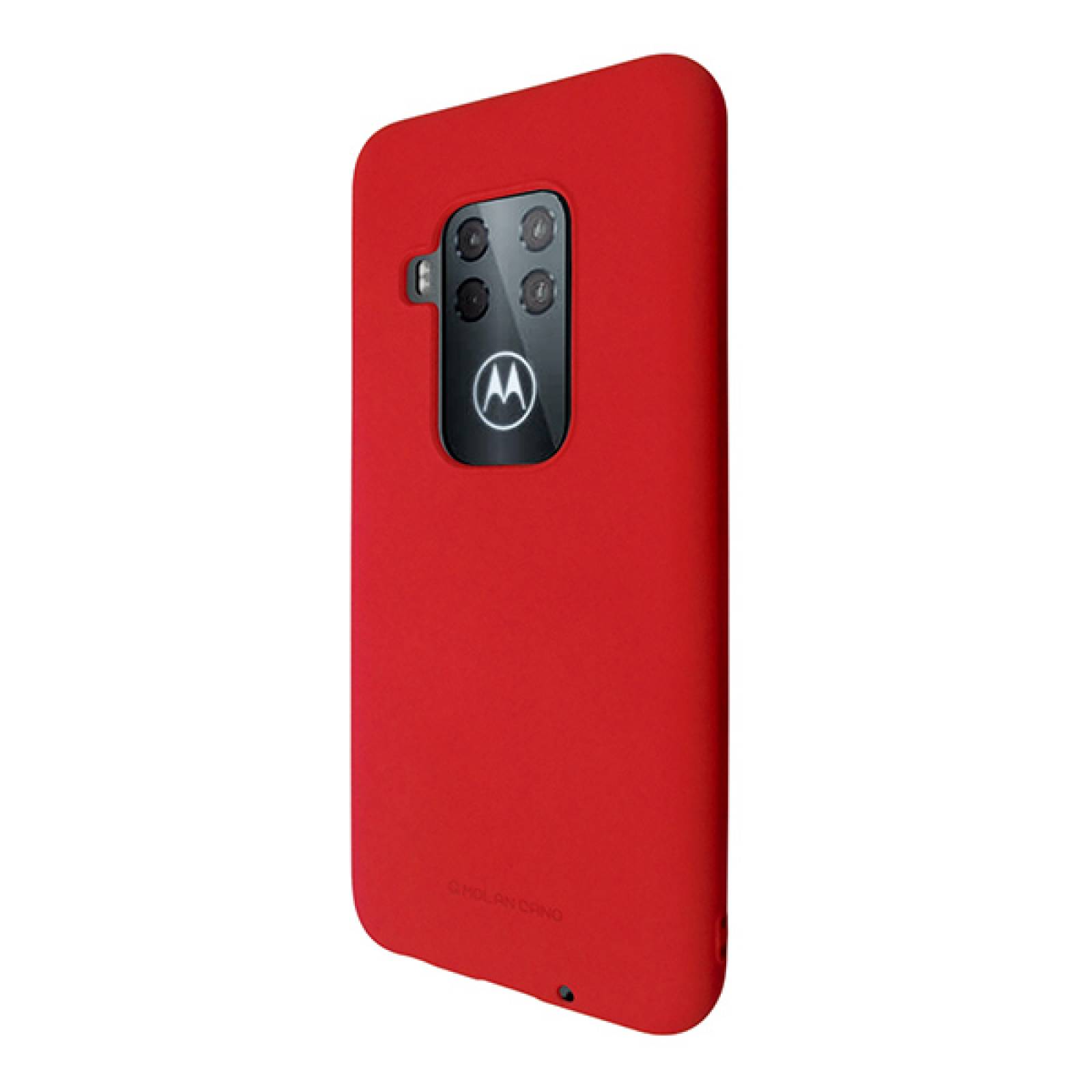 Funda Case de Silicon Suave Protector Acabado Mate para Motorola One Zoom Rojo