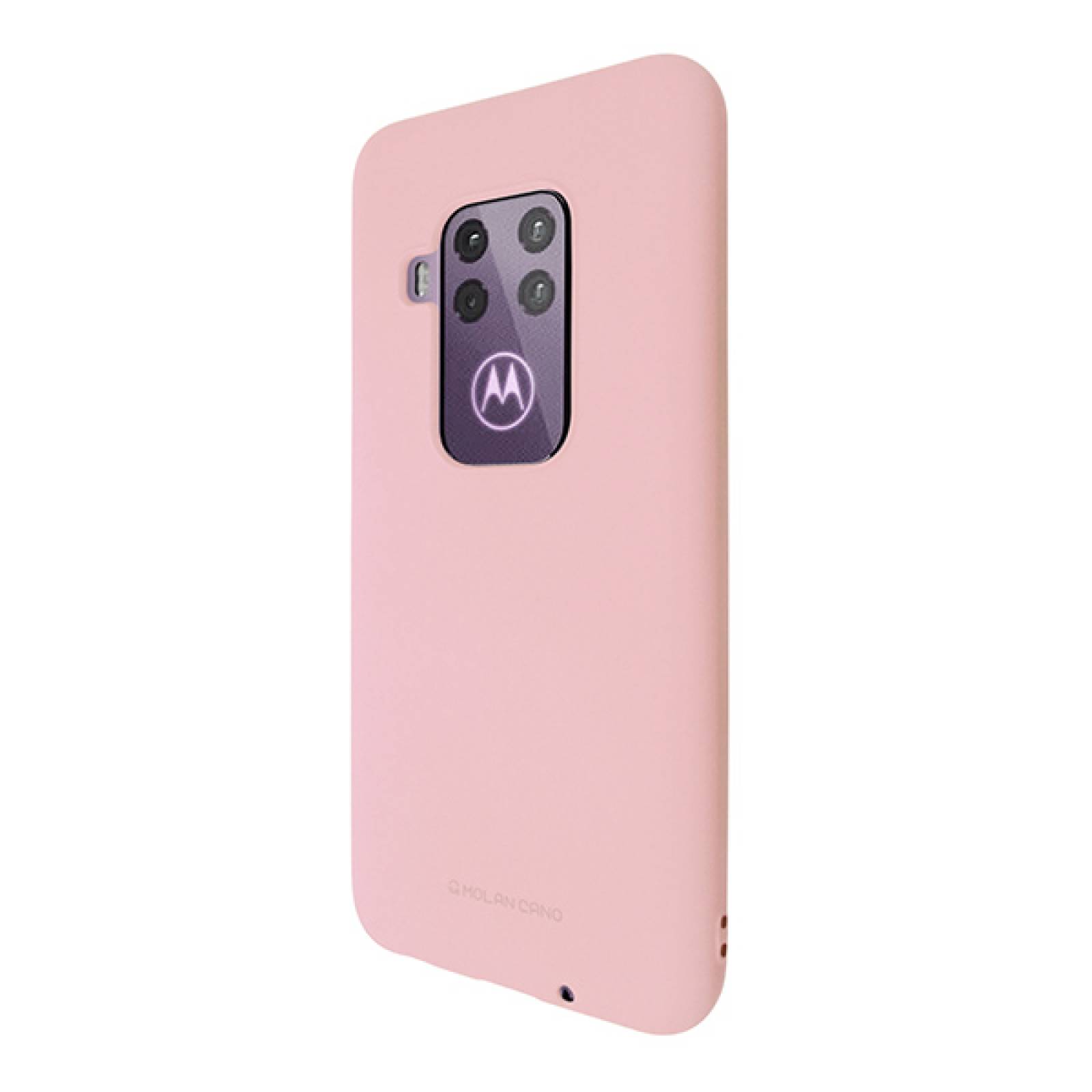 Funda Case de Silicon Suave Protector Acabado Mate para Motorola One Zoom Rosa