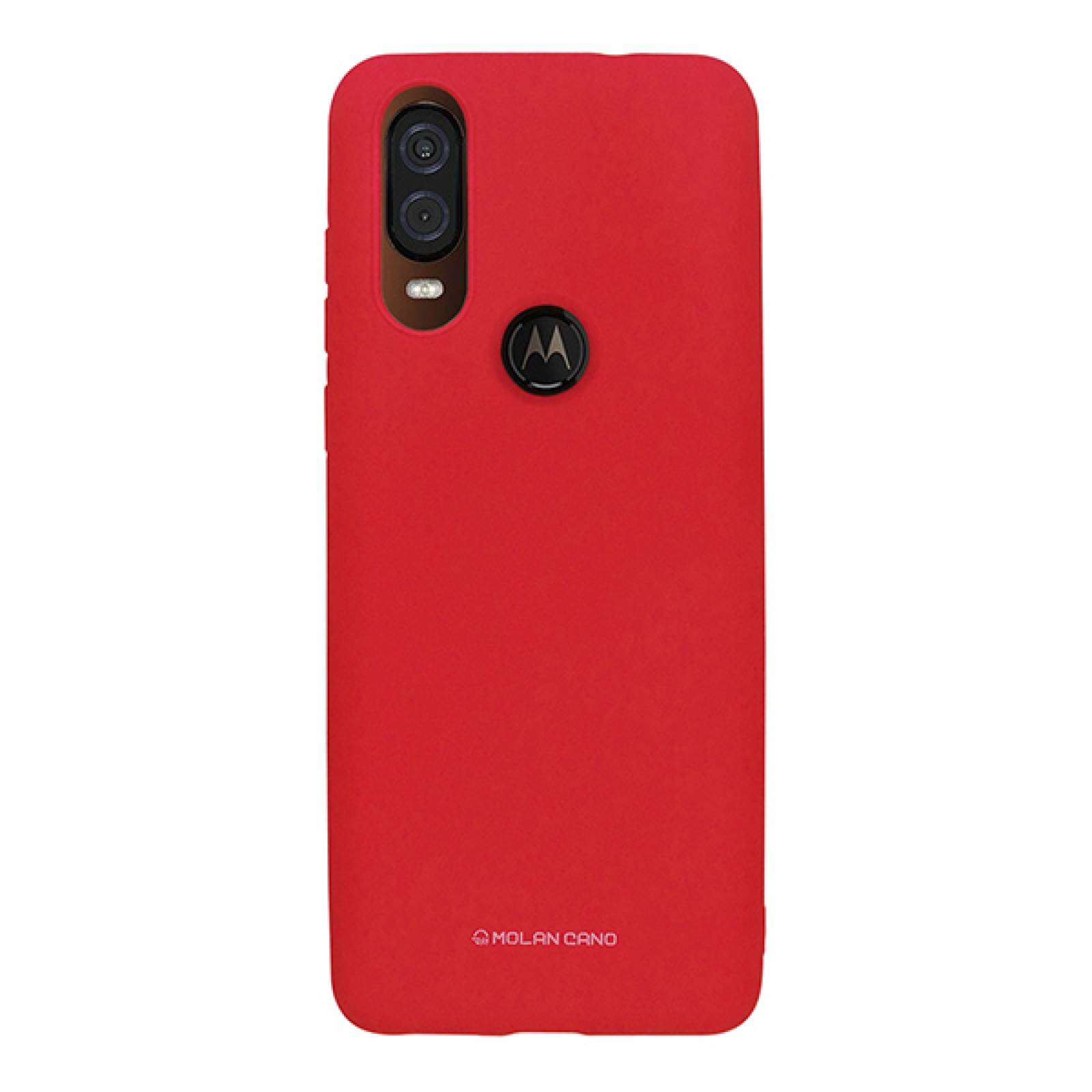 Funda Case de Silicon Suave Protector Acabado Mate para Motorola One Vision Rojo