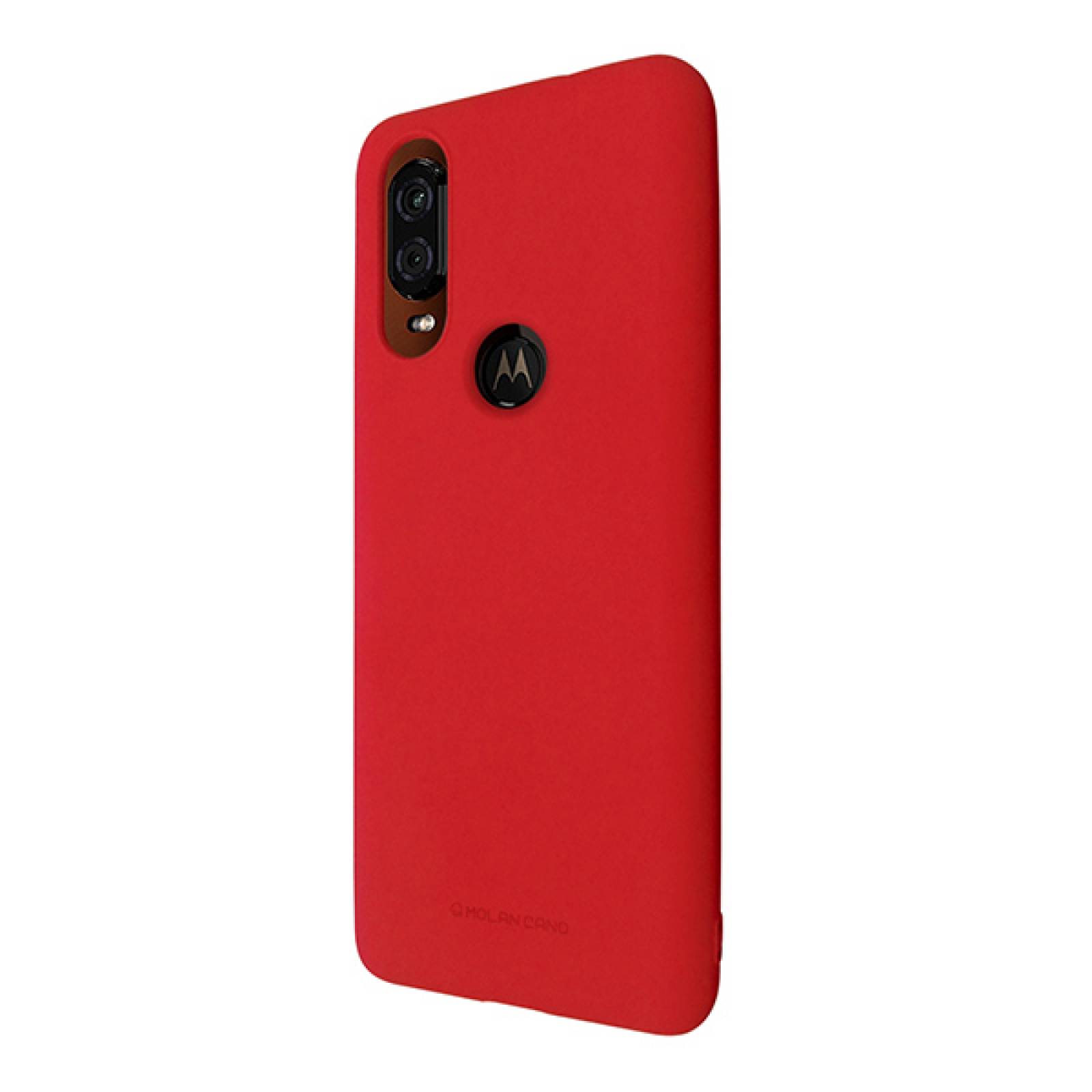 Funda Case de Silicon Suave Protector Acabado Mate para Motorola One Vision Rojo
