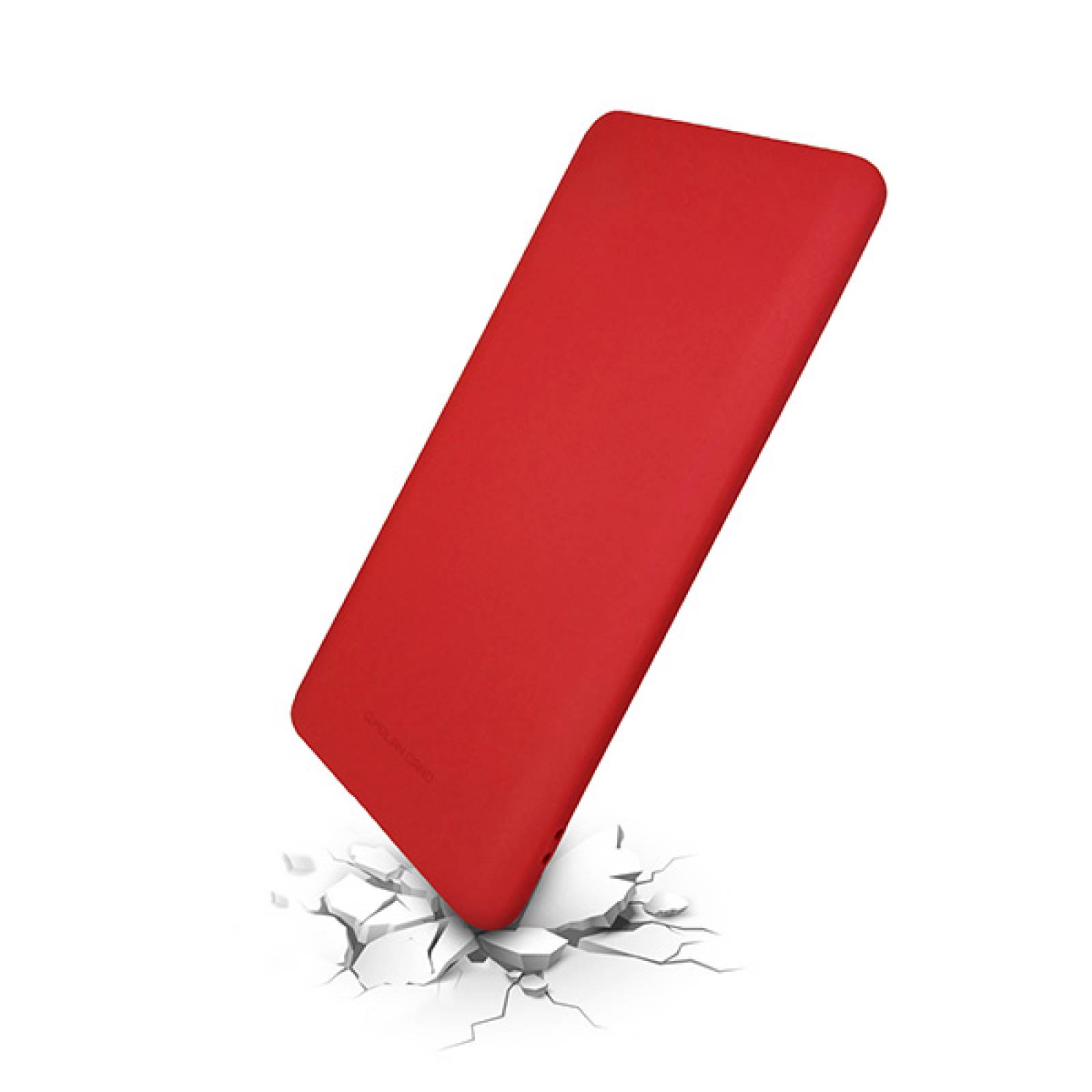 Funda Case de Silicon Suave Protector Acabado Mate para Motorola One Vision Rojo