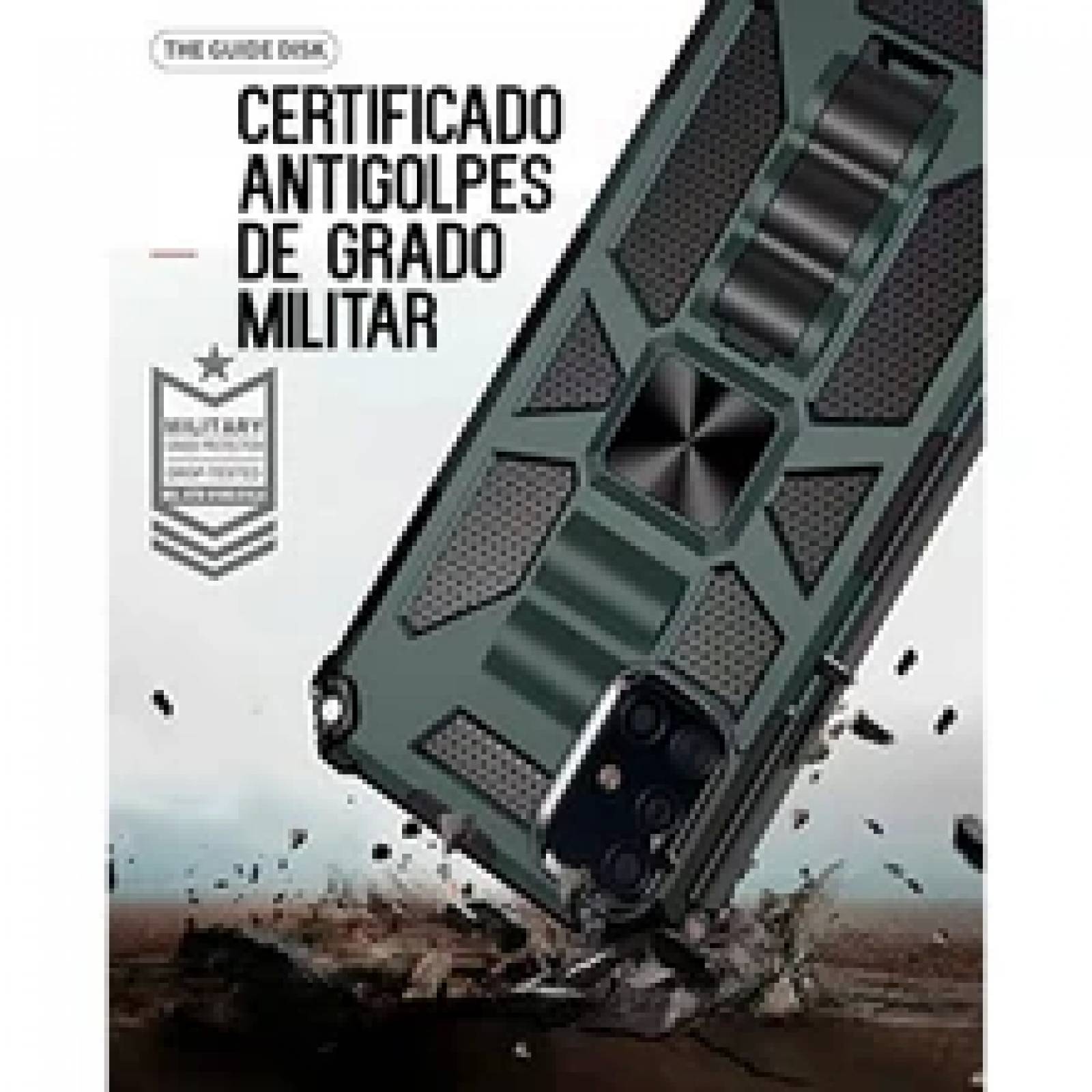 Funda Uso Rudo Rugged Robot Mas Mica 9D Para Moto G9 Plus Khaki