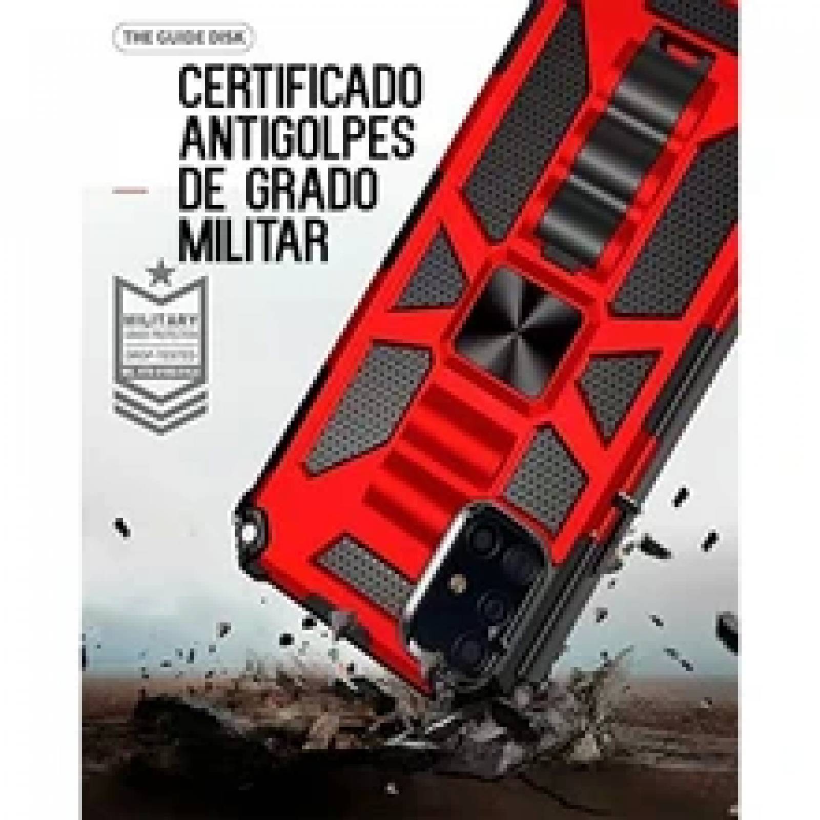 Funda Uso Rudo Rugged Robot Mas Mica 9d Para Huawei P40 Lite Rojo