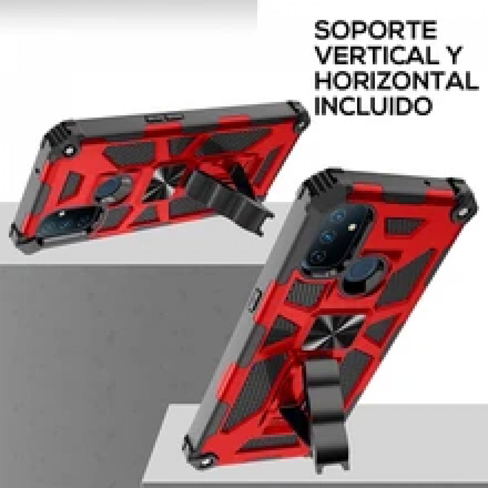 Funda Uso Rudo Rugged Robot Mas Mica 9d Para Huawei P40 Lite Rojo