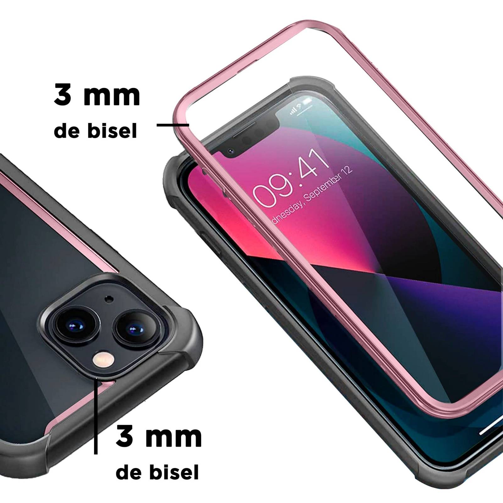 Funda Con Mica Para iPhone 13 Mini Uso Rudo Protector